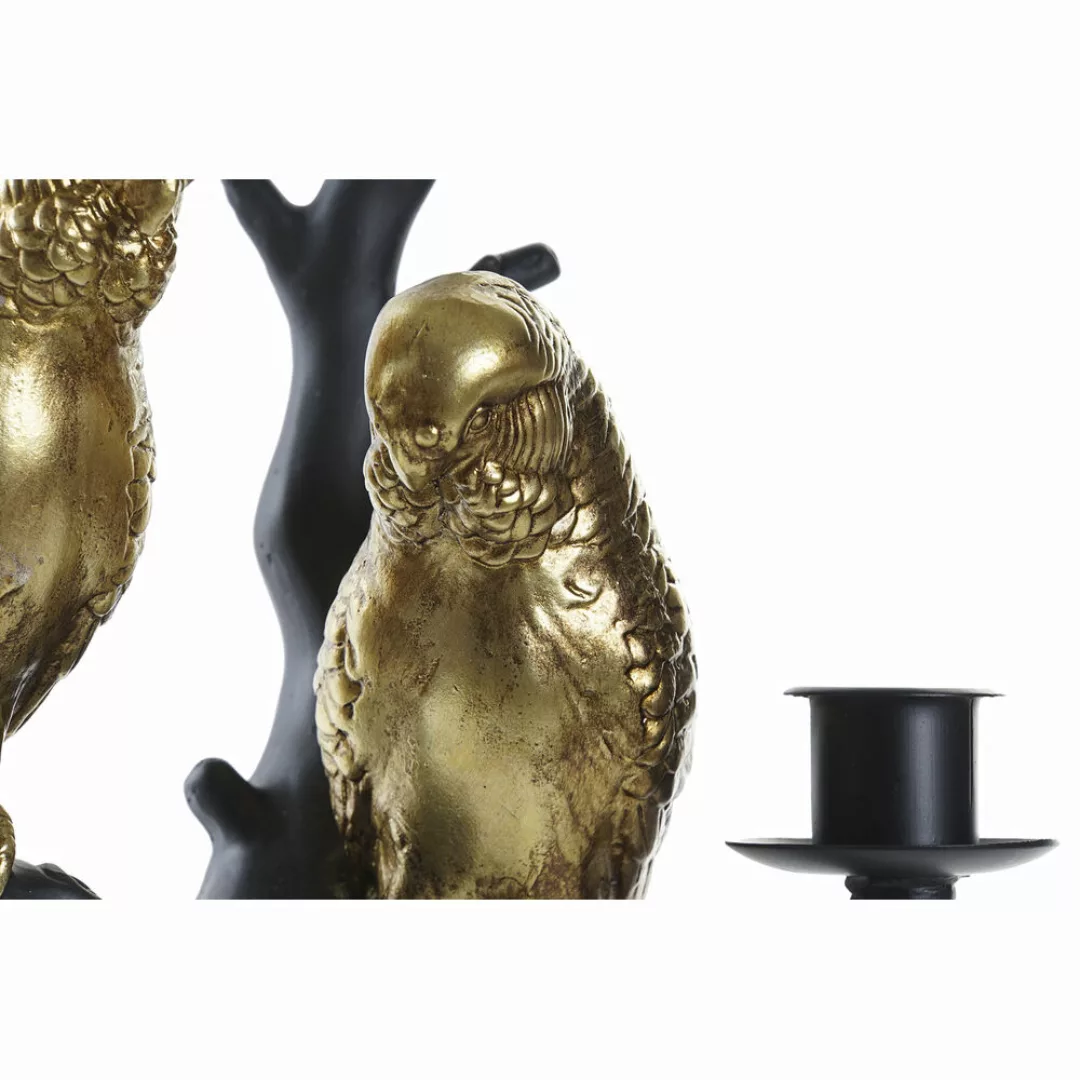 Kerzenleuchter Dkd Home Decor Schwarz Golden Harz Papagei (22,5 X 13 X 29,5 günstig online kaufen