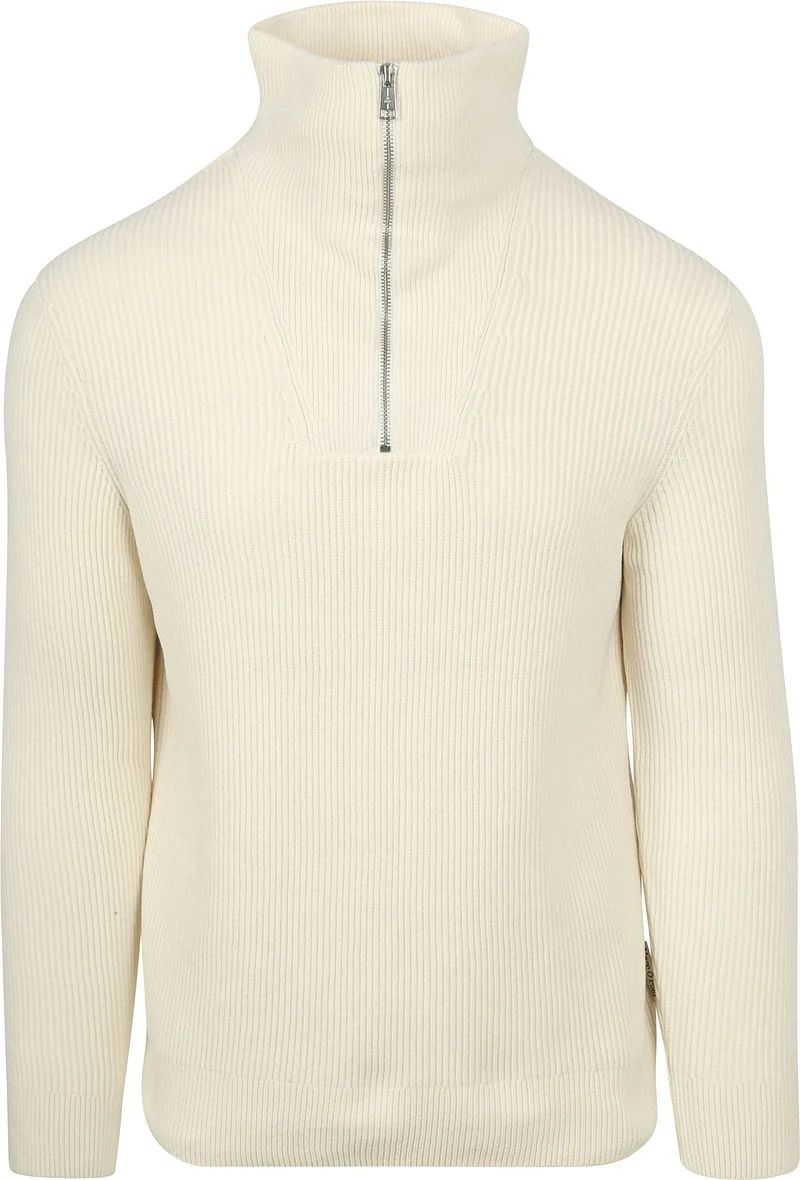 Marc O'Polo Half Zip Pullover Ecru - Größe XL günstig online kaufen