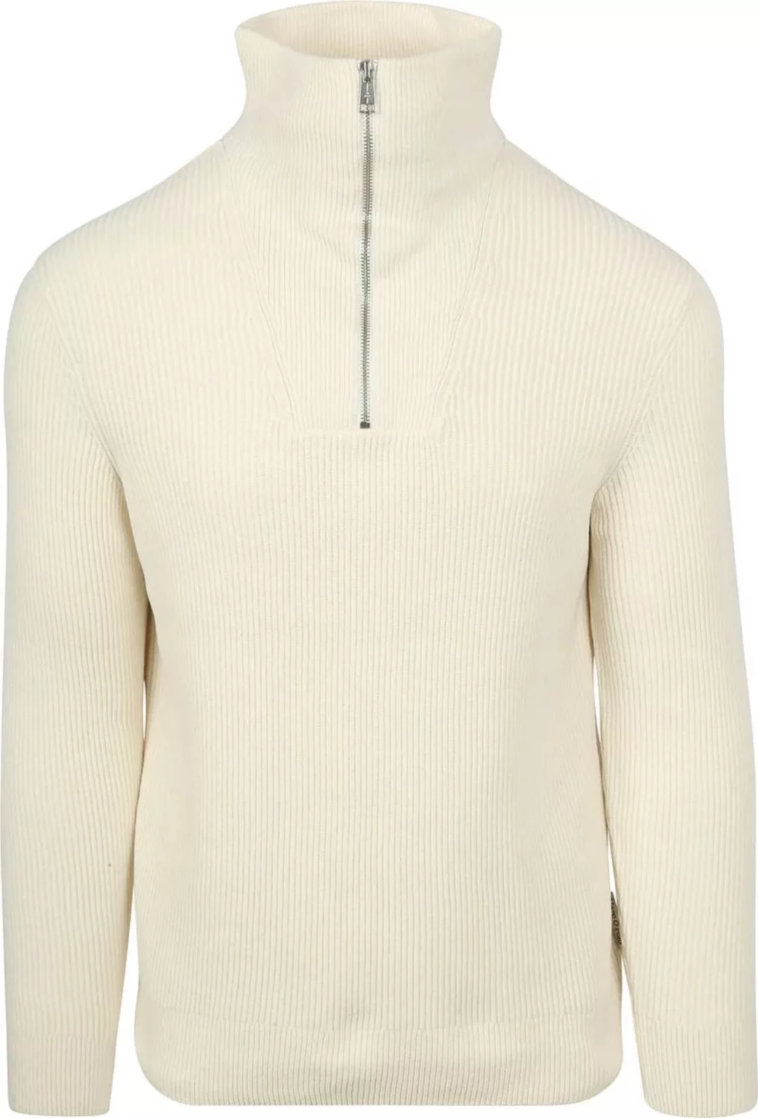 Marc O'Polo Half Zip Pullover Ecru - Größe L günstig online kaufen