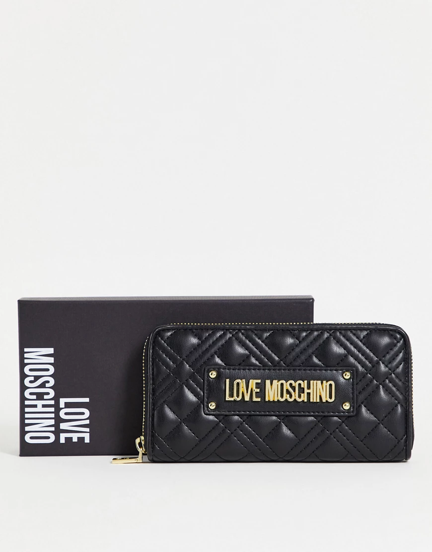 Love Moschino – Gesteppte Geldbörse in Schwarz günstig online kaufen