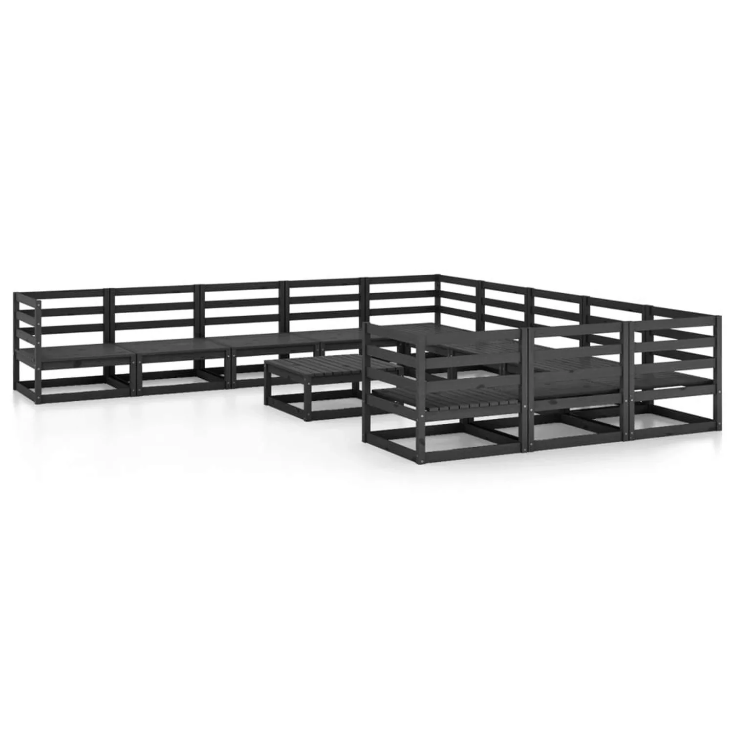 vidaXL 12-tlg Garten-Lounge-Set Massivholz Kiefer Modell 10 günstig online kaufen