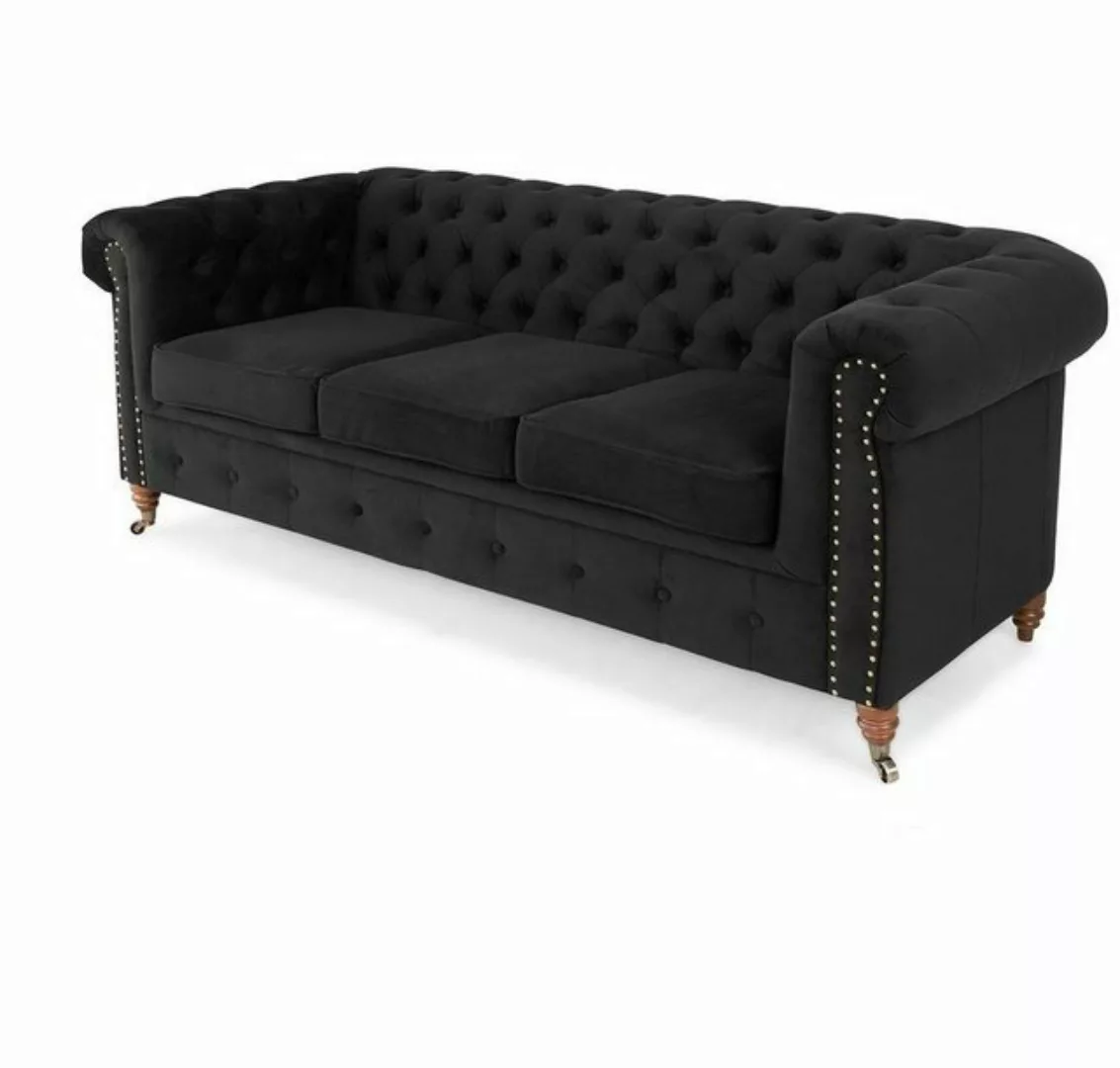 Xlmoebel Sofa Dreisitzer Chesterfield Textilsofa mit edlem Design - Klassis günstig online kaufen