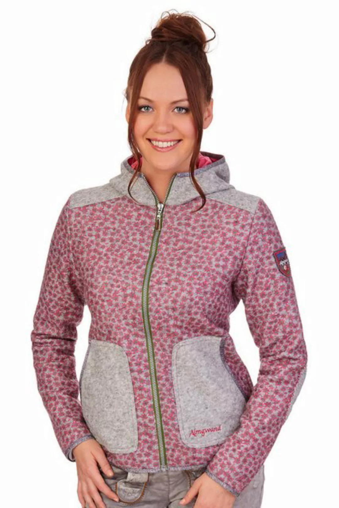 Almgwand Outdoorjacke Kapuzenjacke aus Walk mit Wolle - VILSERKEGEL - grau/ günstig online kaufen