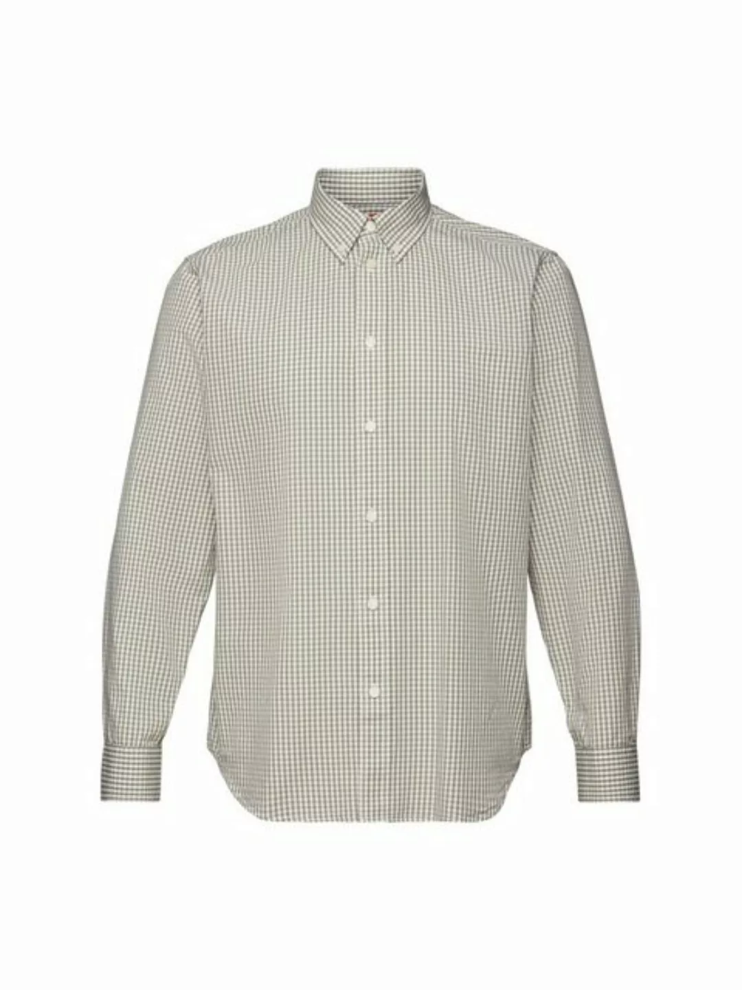 Esprit Langarmhemd Button-Down-Hemd mit Vichy-Muster, 100% Baumwolle günstig online kaufen