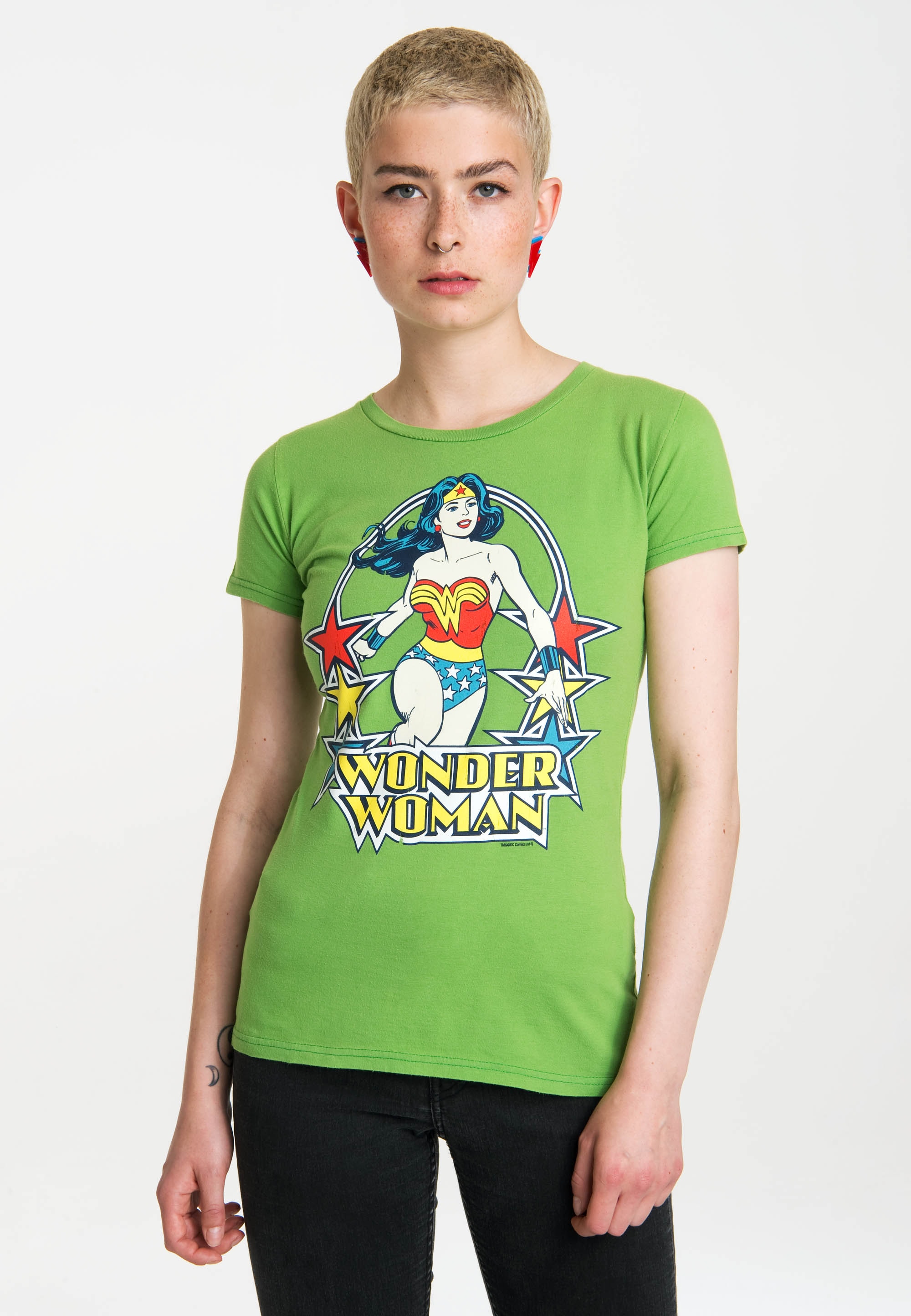 LOGOSHIRT T-Shirt "Wonder Woman Stars", mit auffälligem Retro-Print günstig online kaufen