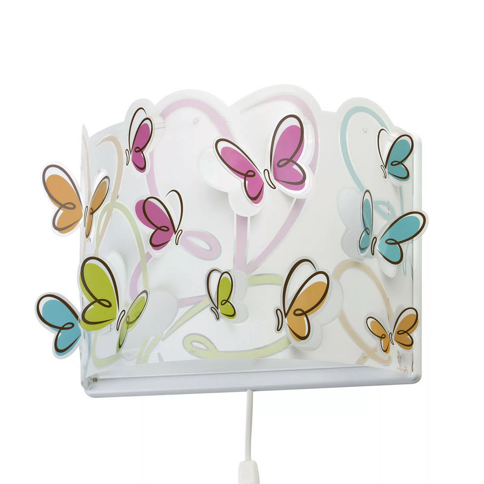 Kinder-Wandleuchte Butterfly mit Kabel und Stecker günstig online kaufen