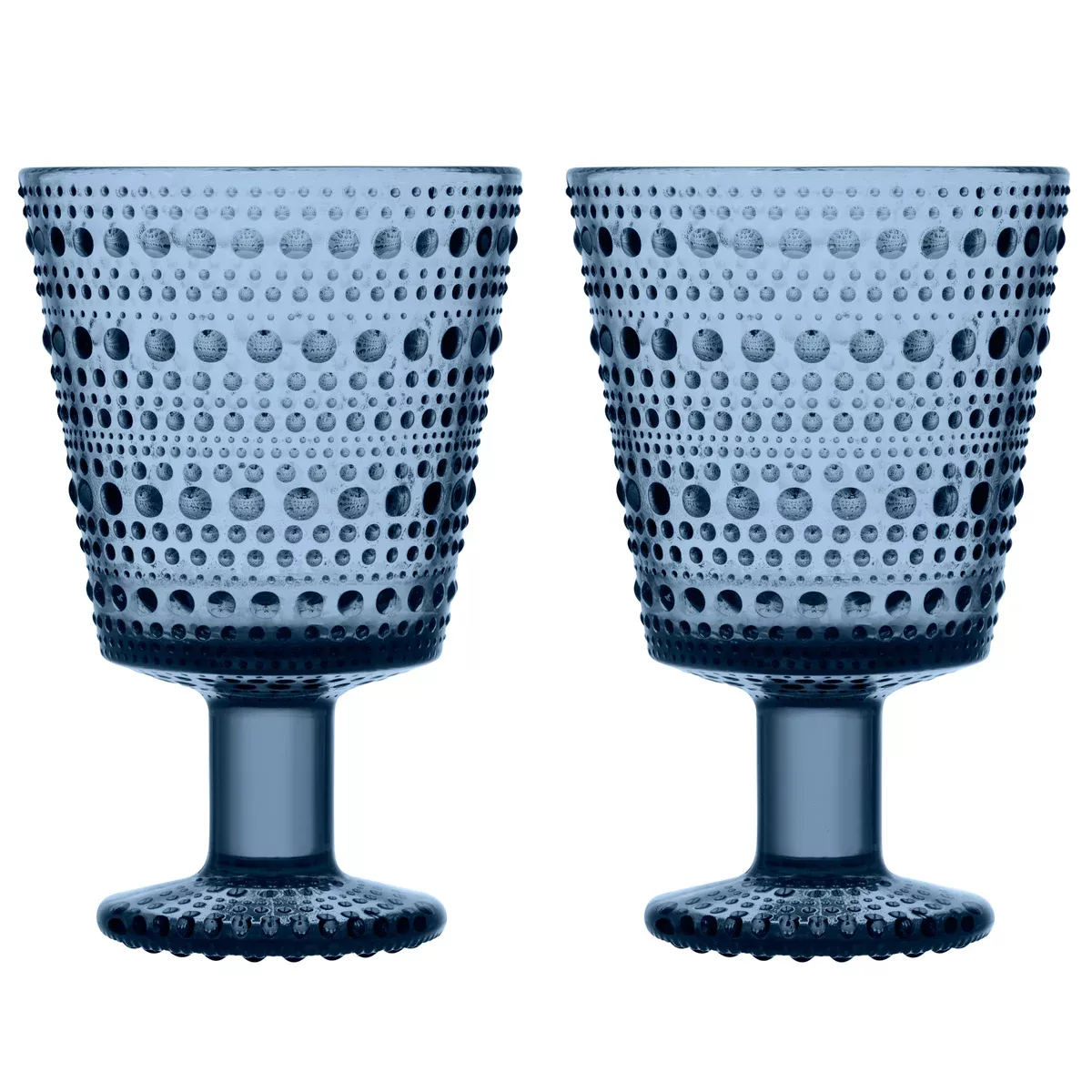 Kastehelmi Trinkglas mit Fuß 26 cl 2-pack Regen (blau) günstig online kaufen
