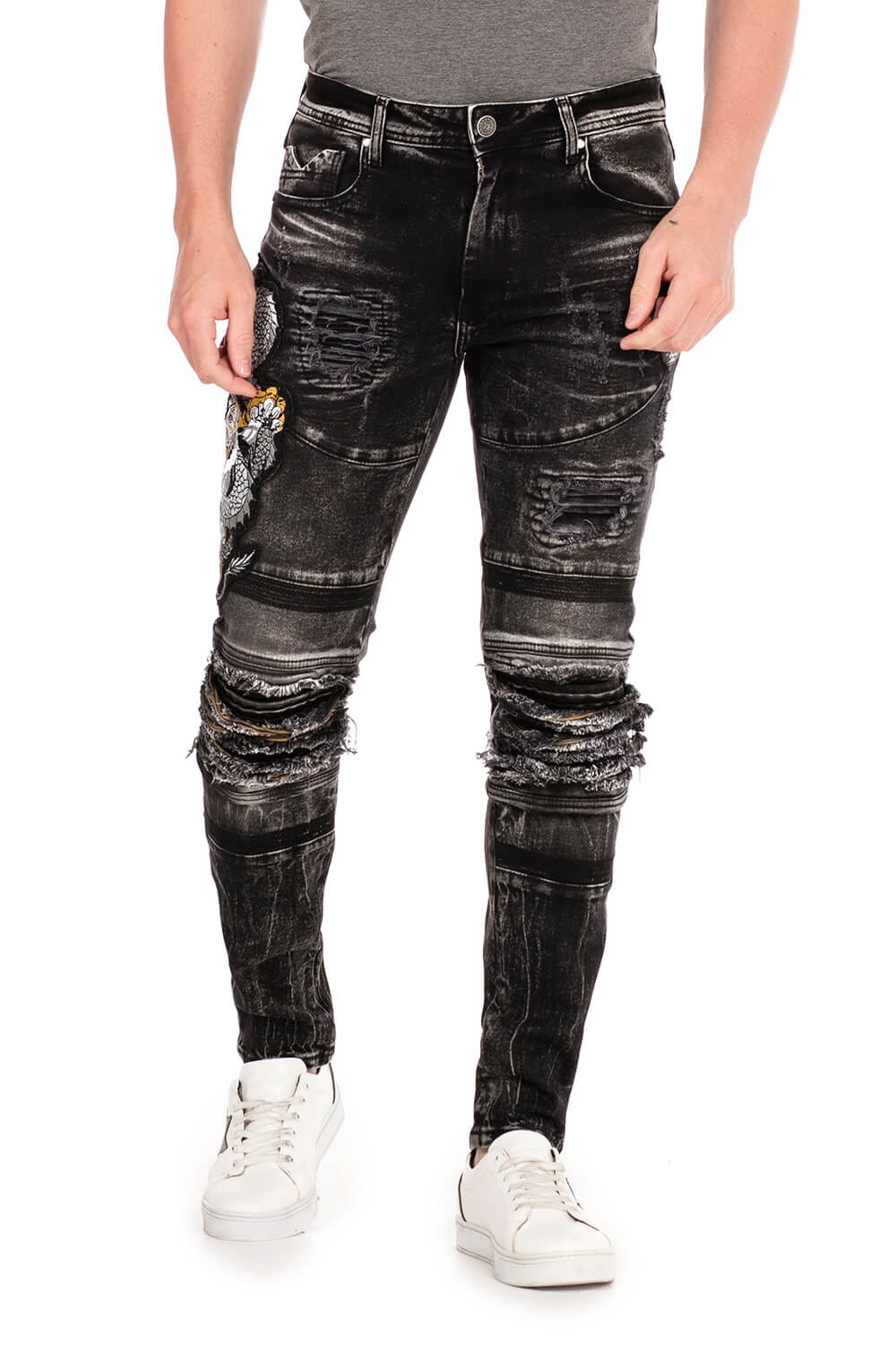 Cipo & Baxx Slim-fit-Jeans, mit großem Tiermotiv günstig online kaufen