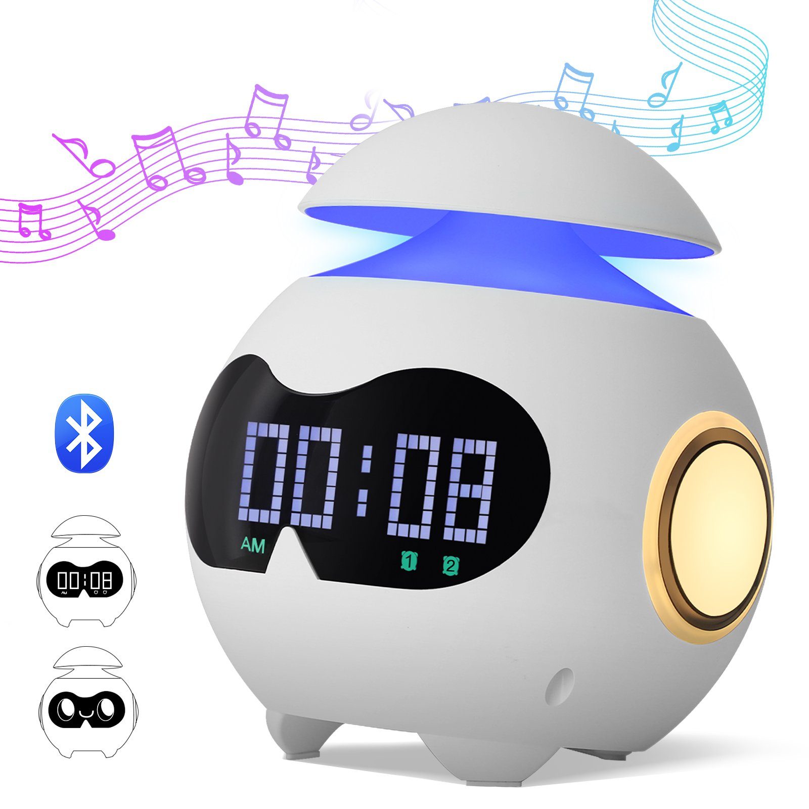 Sunicol Wecker LED Lichtwecker mit Bluetooth-Lautsprecher, günstig online kaufen