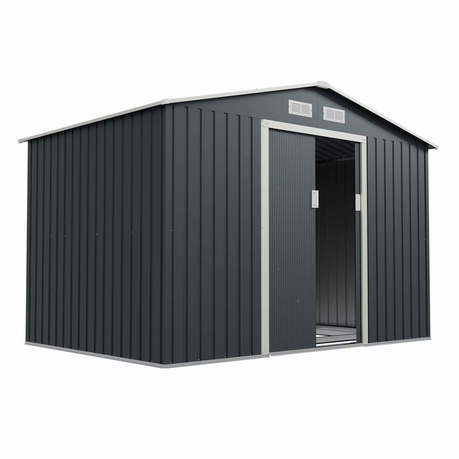 Juskys Metall Geräteschuppen Gerätehaus XL mit Satteldach in Anthrazit günstig online kaufen