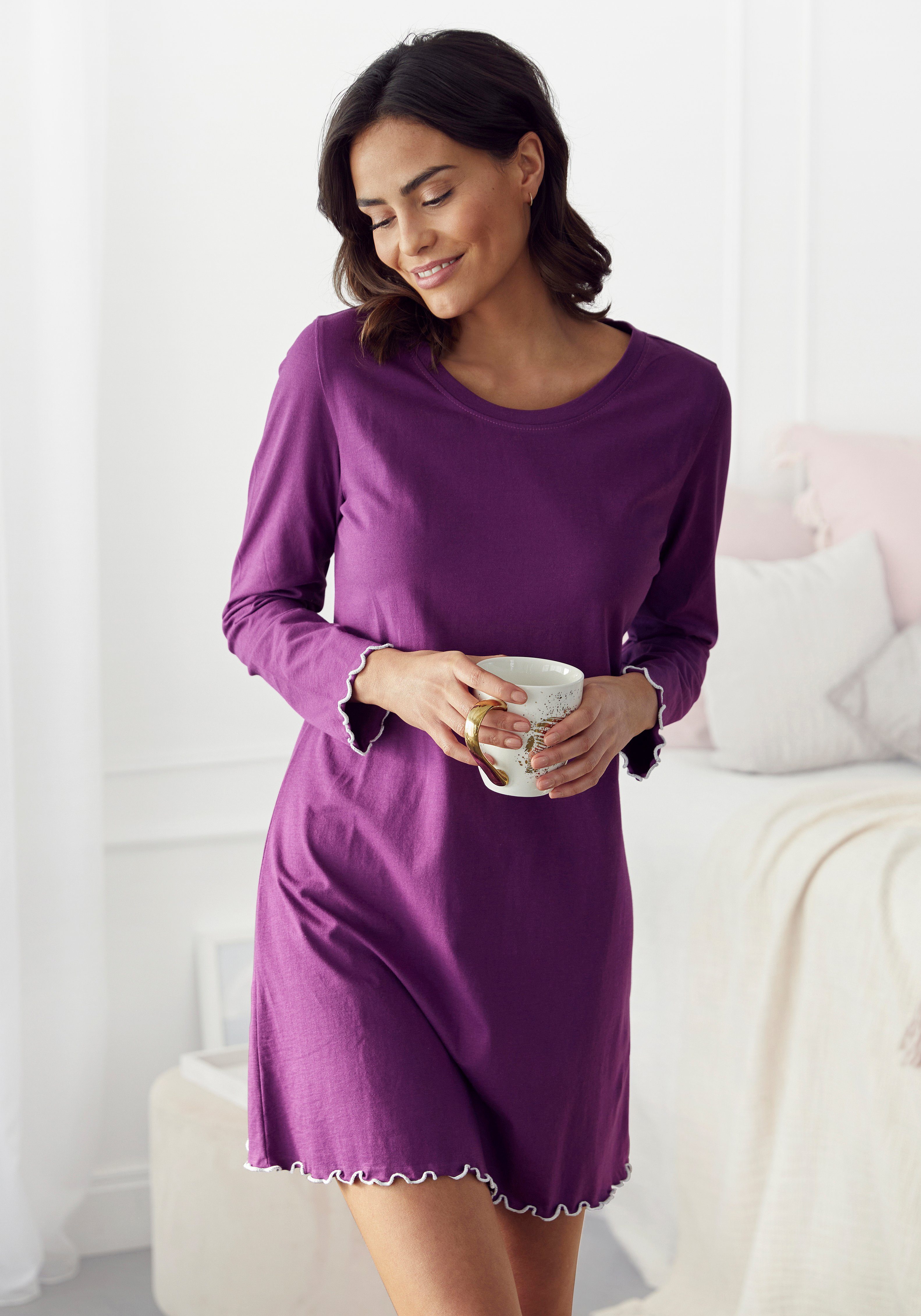 LASCANA Sleepshirt mit Wellensaum günstig online kaufen