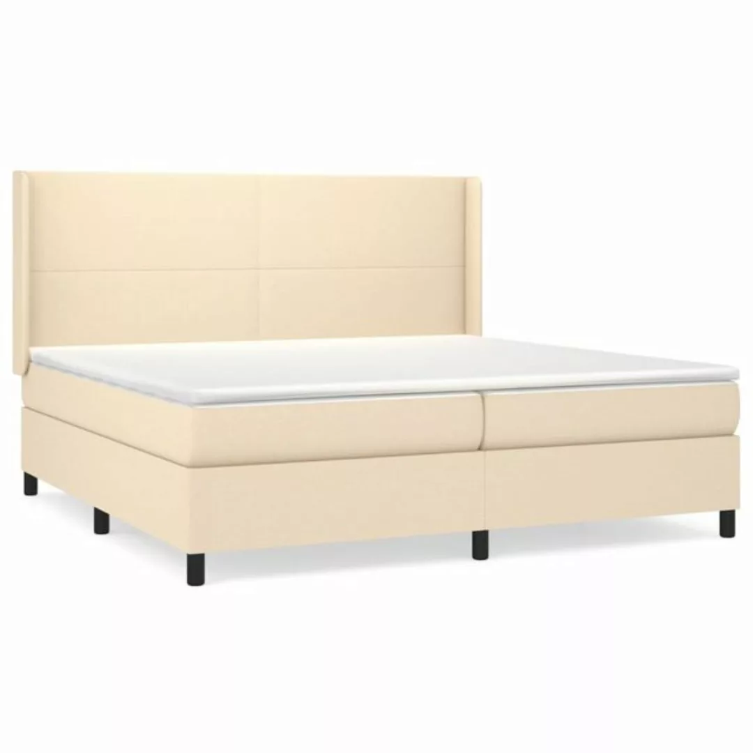 vidaXL Boxspringbett Boxspringbett mit Matratze Creme 200x200 cm Stoff Bett günstig online kaufen