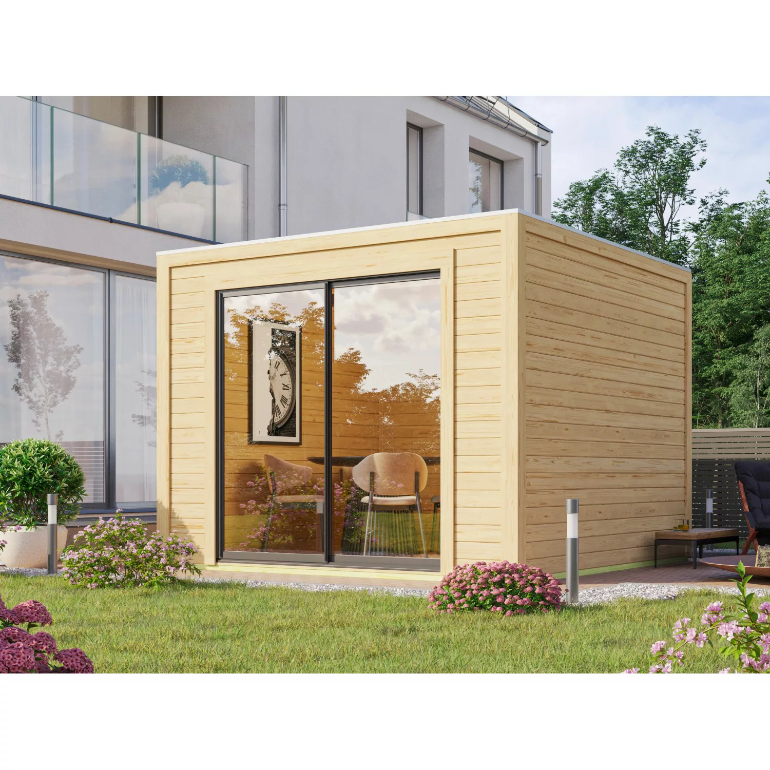Karibu Gartenhaus Dillen 1 Naturbelassen 28 mm 9,24 m² günstig online kaufen