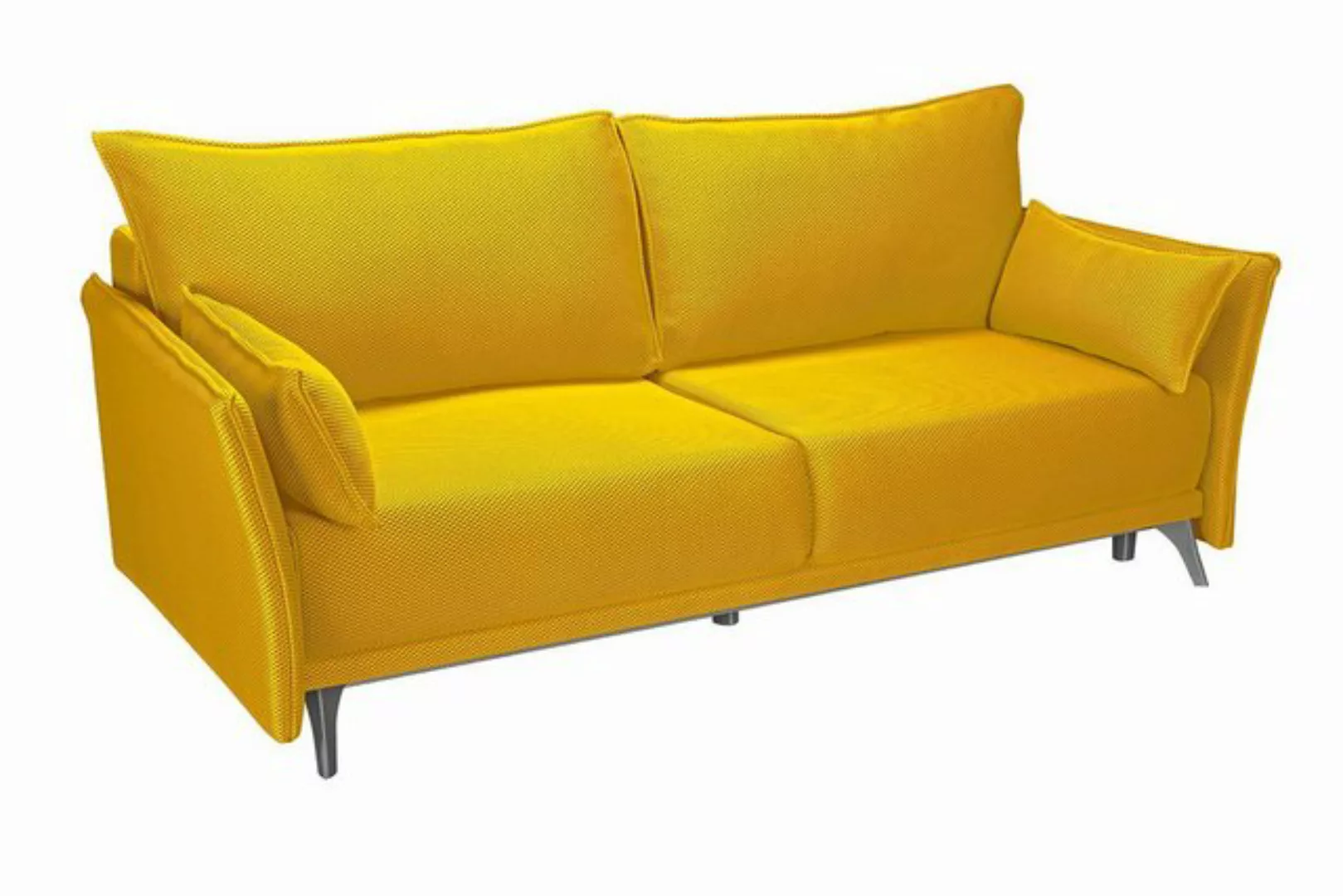 daslagerhaus living Big-Sofa Schlafsofa Simona Stoff Senf günstig online kaufen