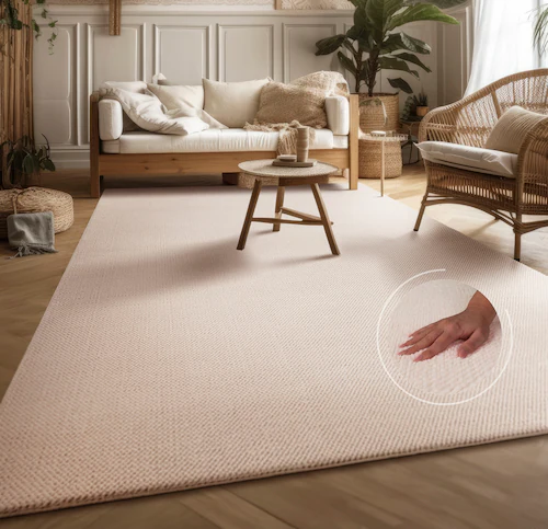 Teppich »Ciney«, rechteckig, 16 mm Höhe, Kurzflor, Hoch-Tief Effekt, Uni Fa günstig online kaufen