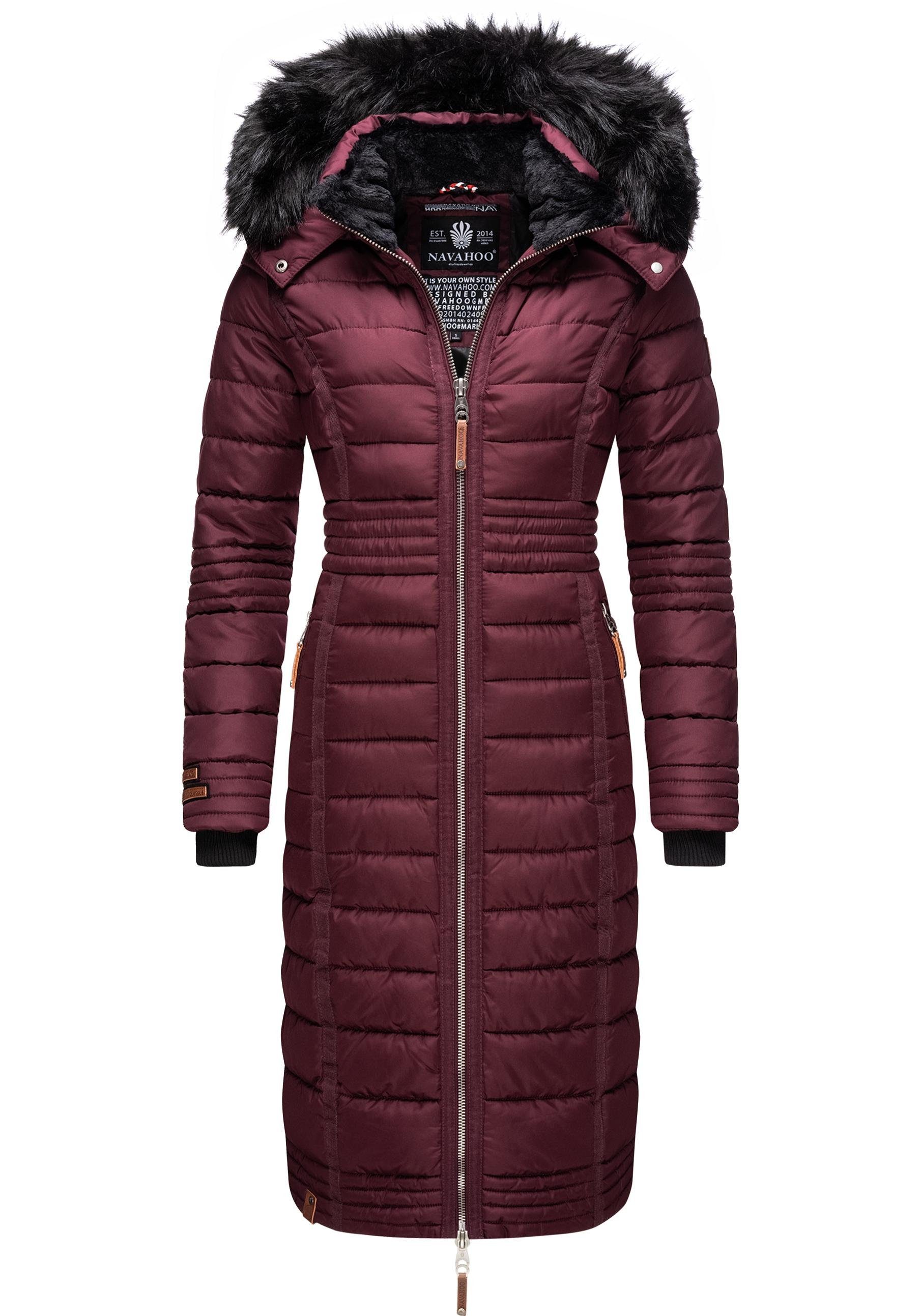 Navahoo Wintermantel "Umay", langer Damen Winter Steppmantel mit Kunstfellk günstig online kaufen