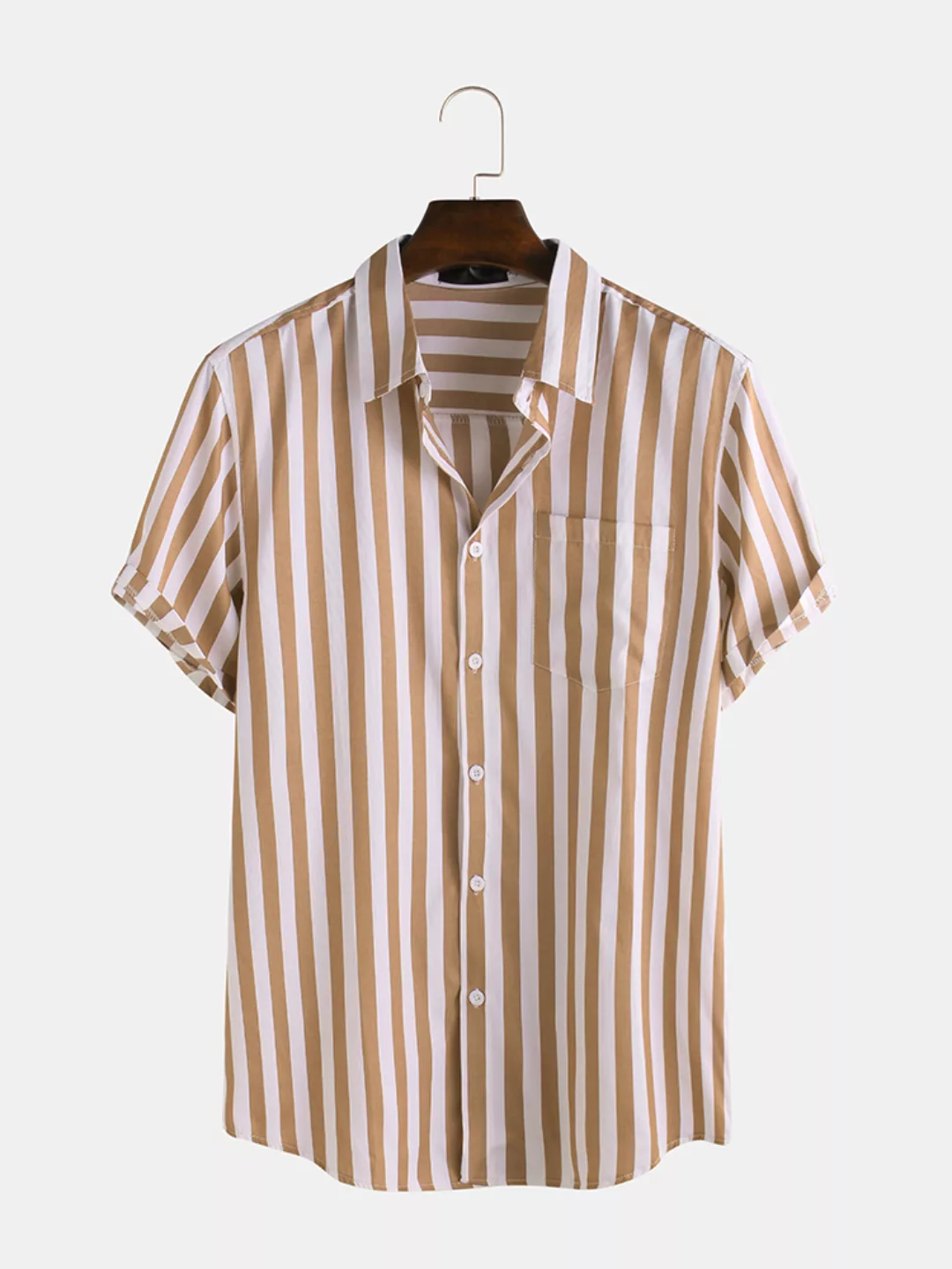 Herren Brief Style Streifen gedruckt lässig atmungsaktiv Kurzarm Shirts günstig online kaufen