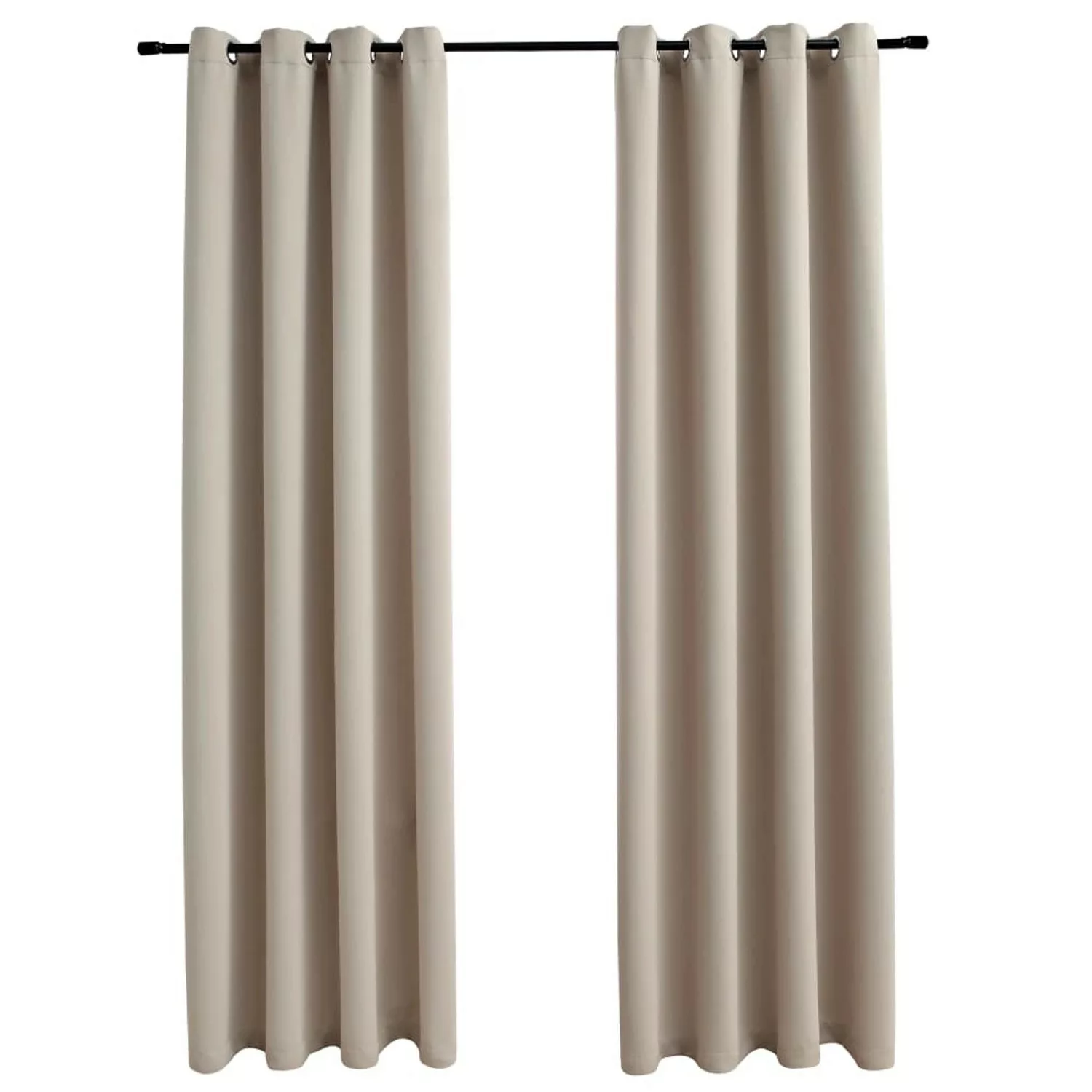 vidaXL Verdunkelungsvorhänge mit Metallösen 2 Stk Beige 140x245 cm günstig online kaufen