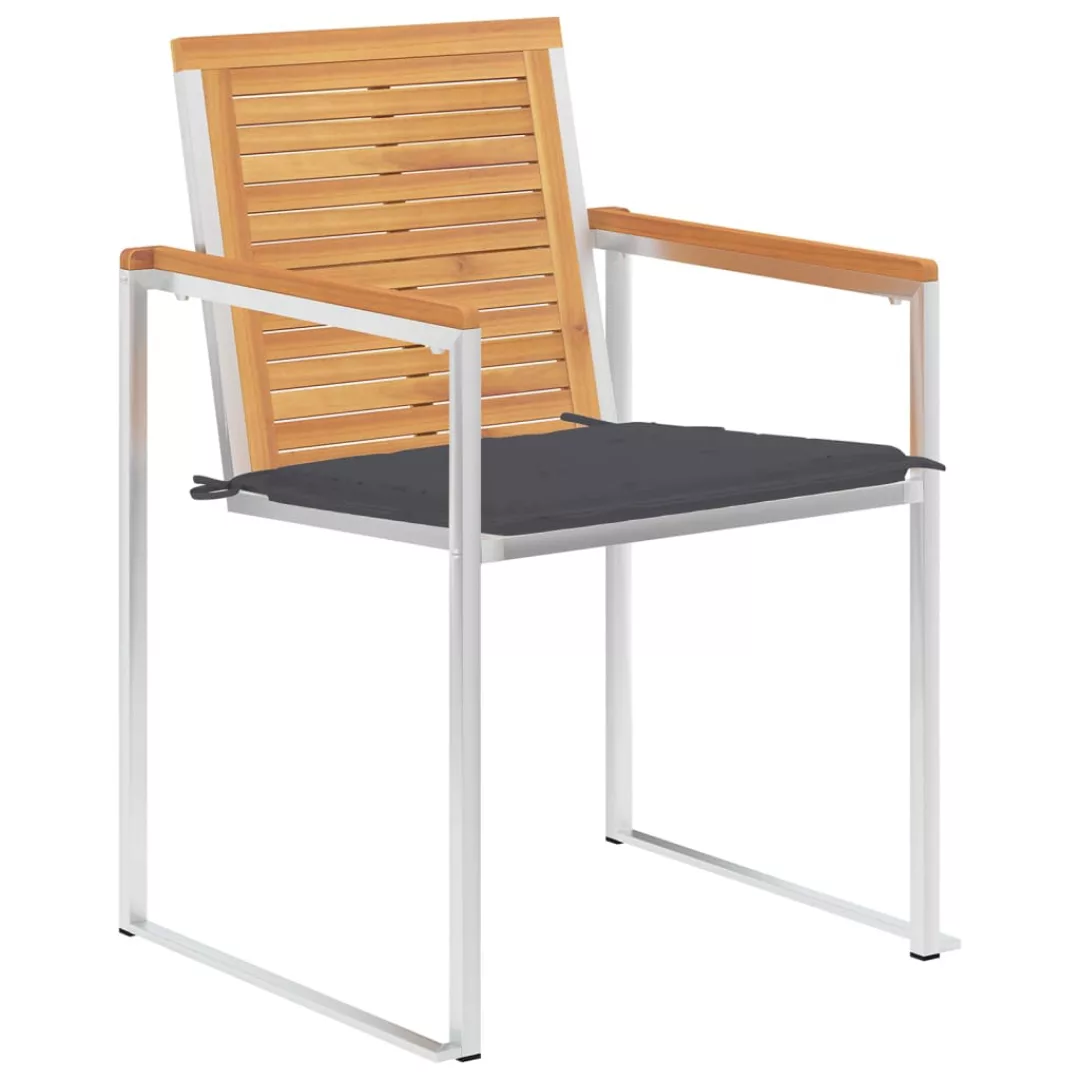 6 Stk. Gartenstühle Mit Kissen Massivholz Teak günstig online kaufen