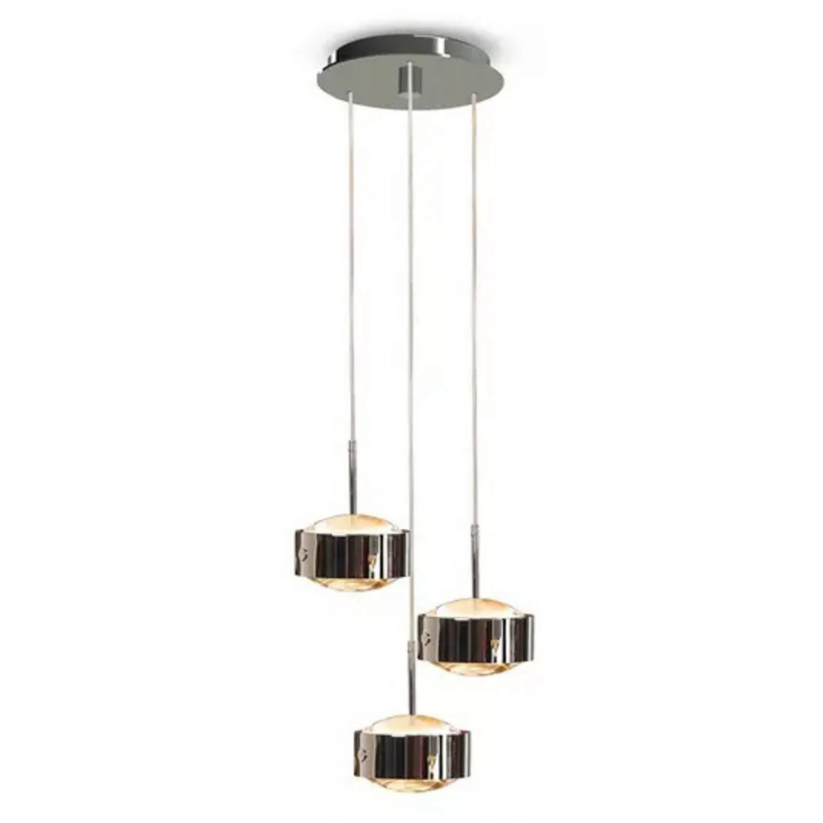 LED-Pendellampe Puk Meg Maxx Drop Trio, nickel günstig online kaufen