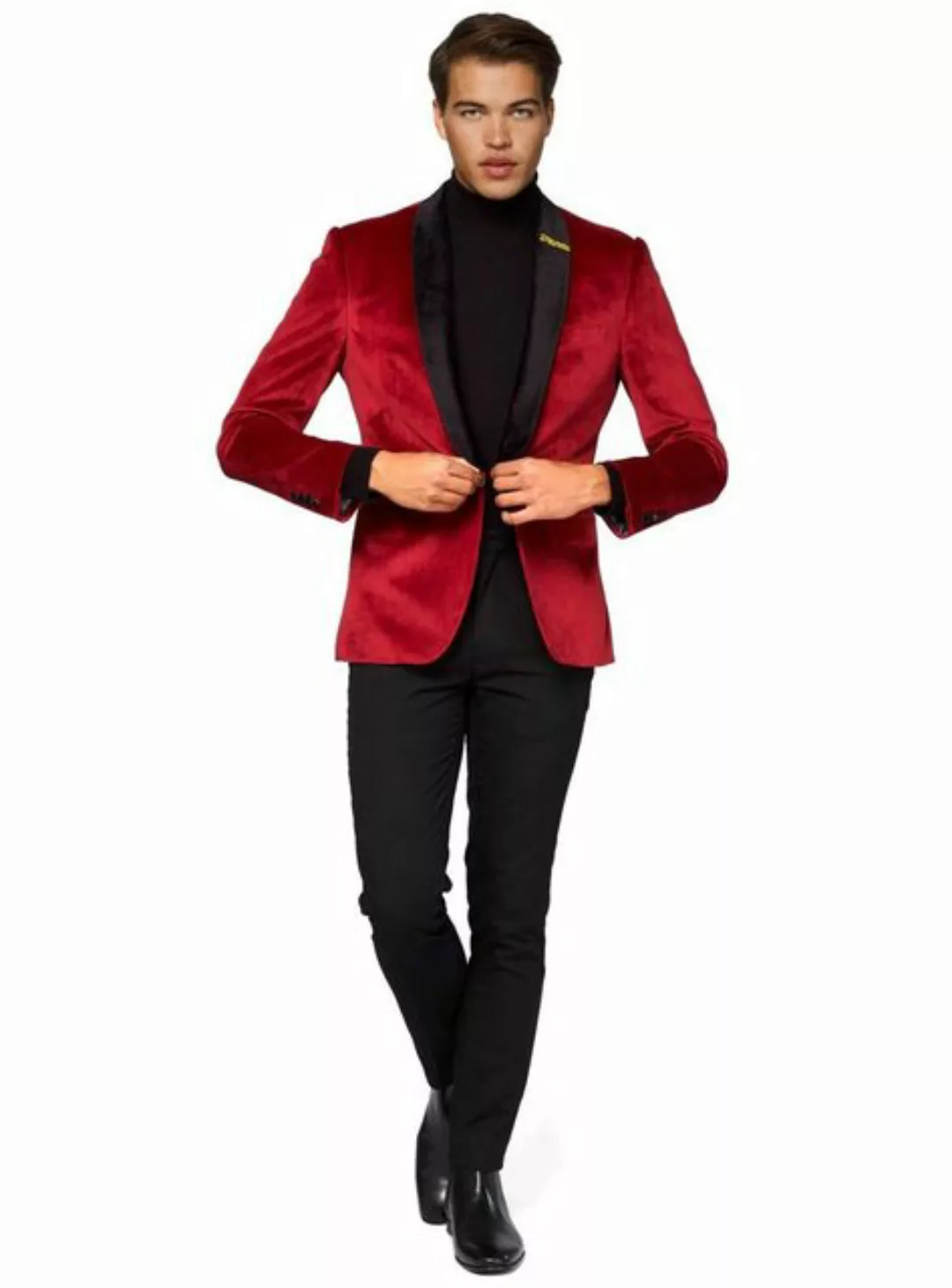 Opposuits Anzug Dinner Jacket dunkelrot Zeitlos eleganter Samt-Smoking für günstig online kaufen