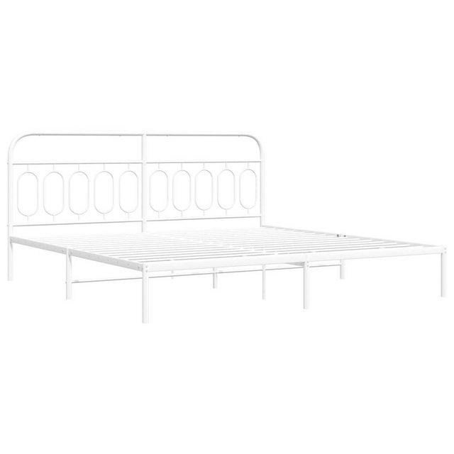 vidaXL Bett Bettgestell mit Kopfteil Metall Weiß 200x200 cm günstig online kaufen