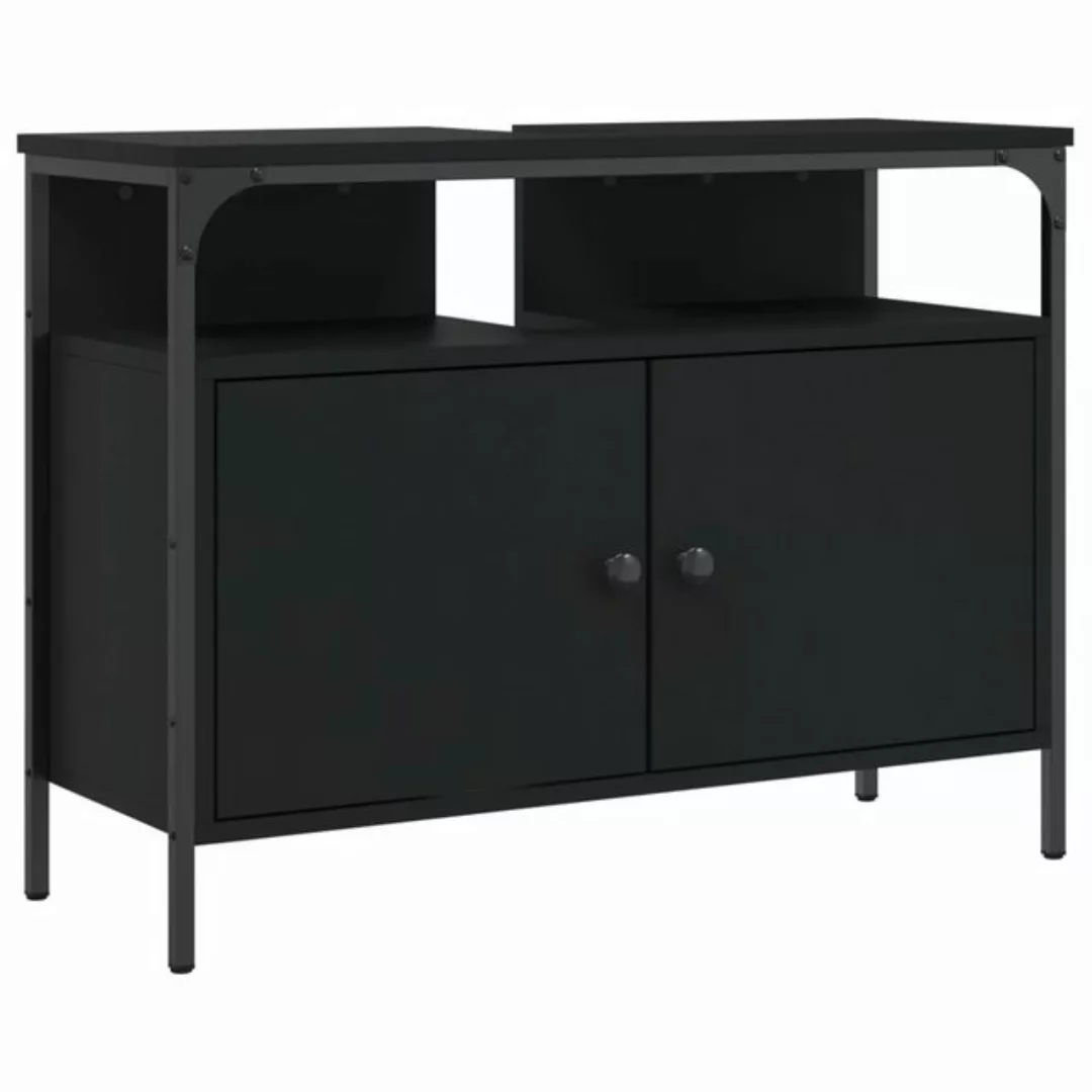 vidaXL Waschbeckenunterschrank Waschbeckenschrank Schwarz 80x30x60 cm Holzw günstig online kaufen