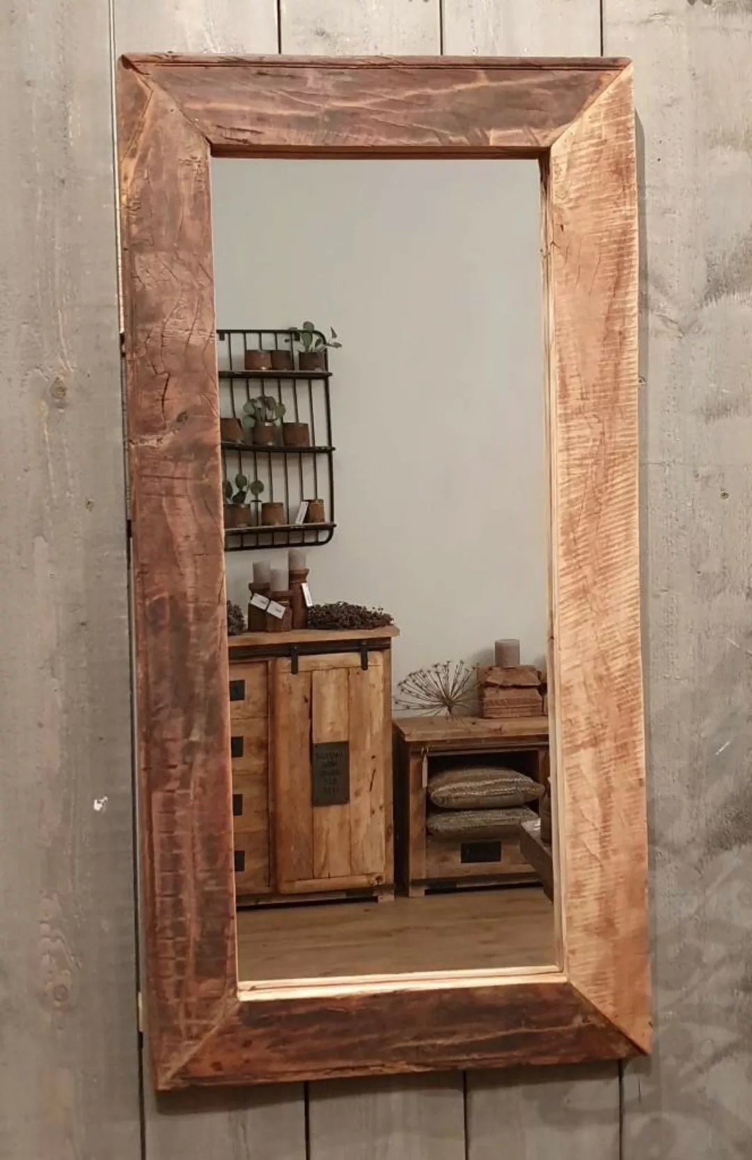 Wandspiegel Rustikal Treibholz Spiegel Natur Holz Flur Diele 120x60 günstig online kaufen