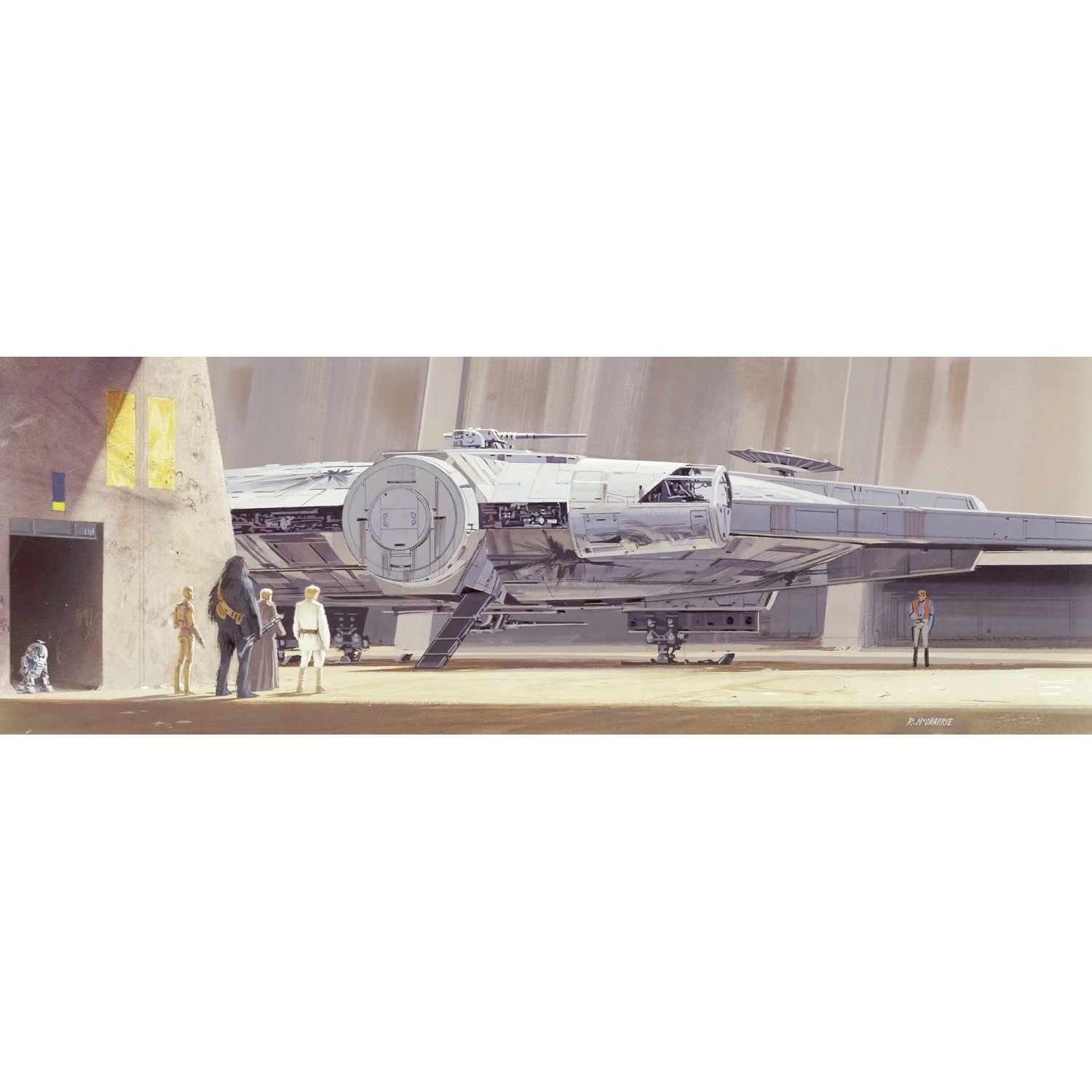Disney Fototapete Star Wars Millennium Falken Grau 368 x 127 cm 611073 günstig online kaufen