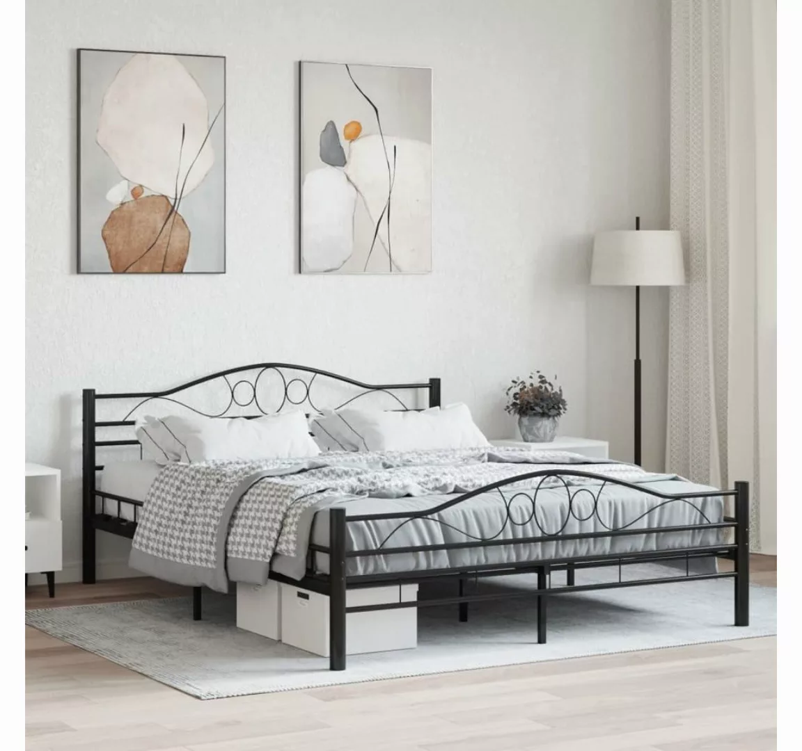 furnicato Bett Bettgestell Schwarz Stahl 160×200 cm günstig online kaufen