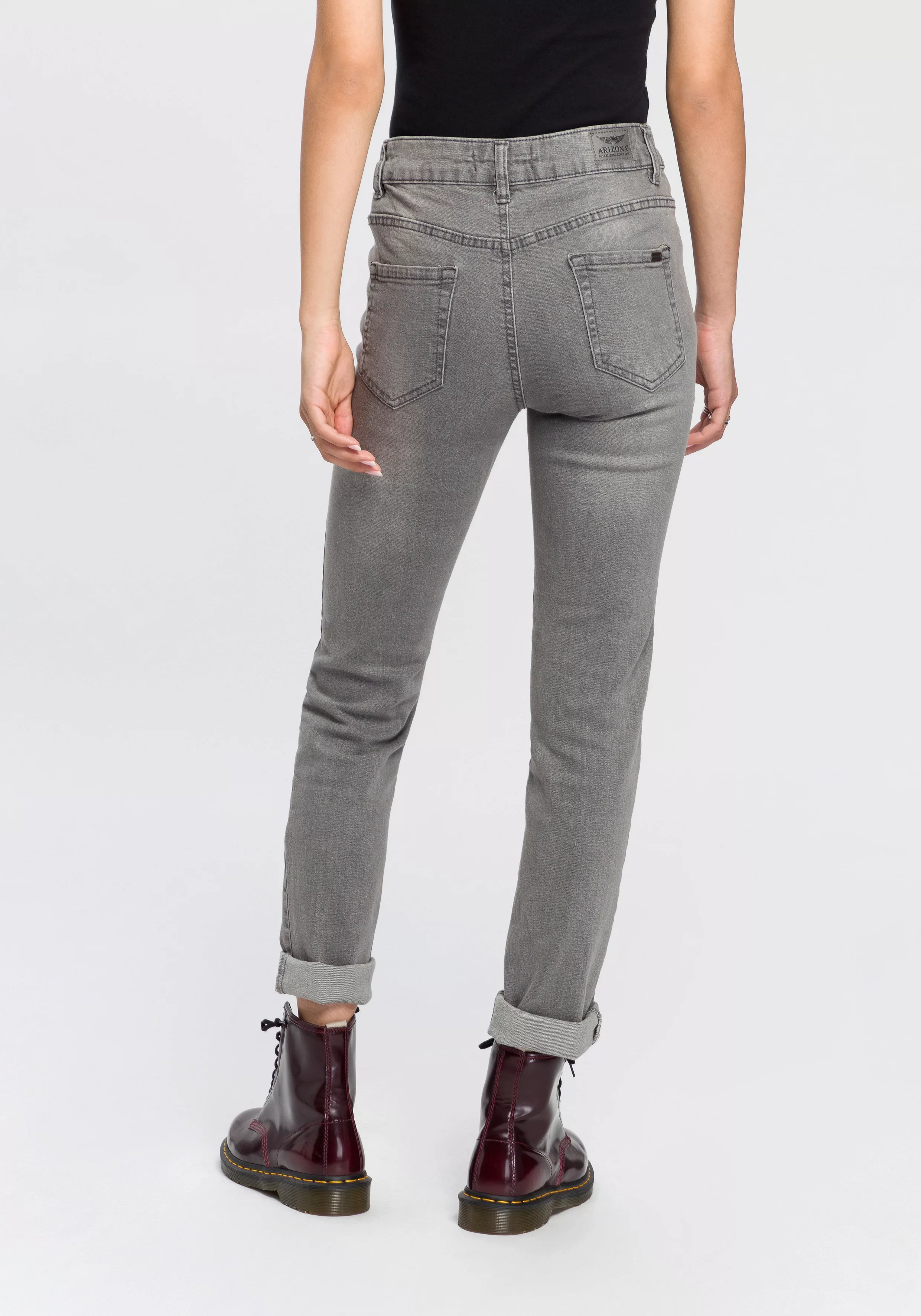 Arizona Slim-fit-Jeans Bund mit seitlichem Gummizugeinsatz High Waist günstig online kaufen