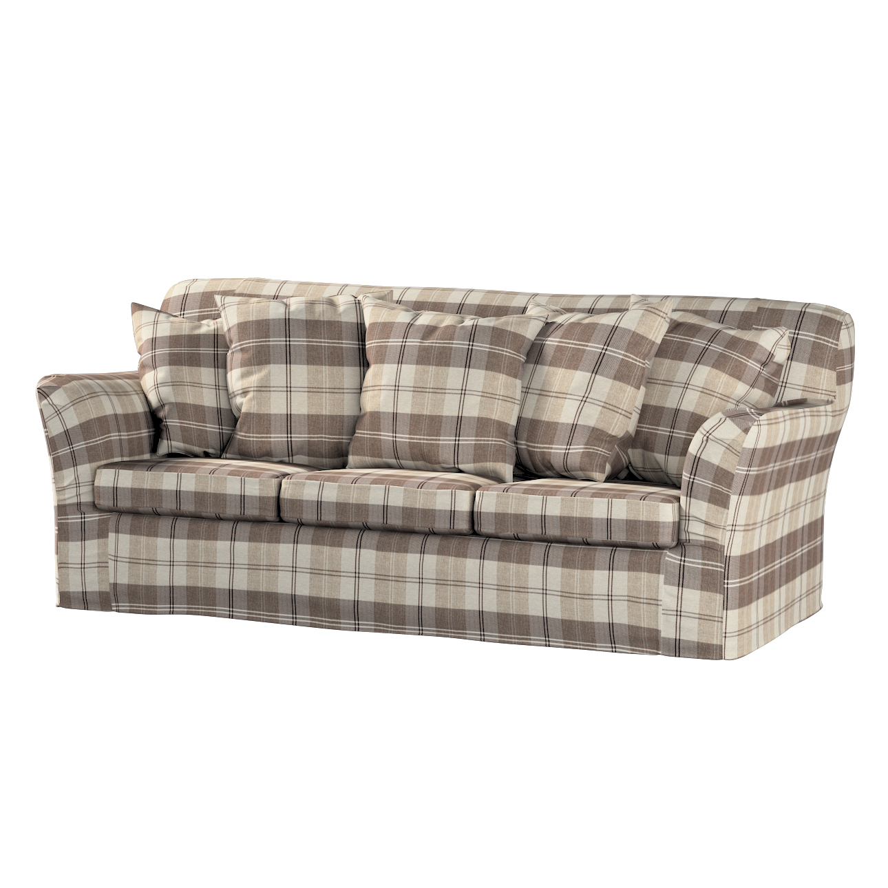 Bezug für Tomelilla 3-Sitzer Sofa nicht ausklappbar, braun-beige, Sofahusse günstig online kaufen