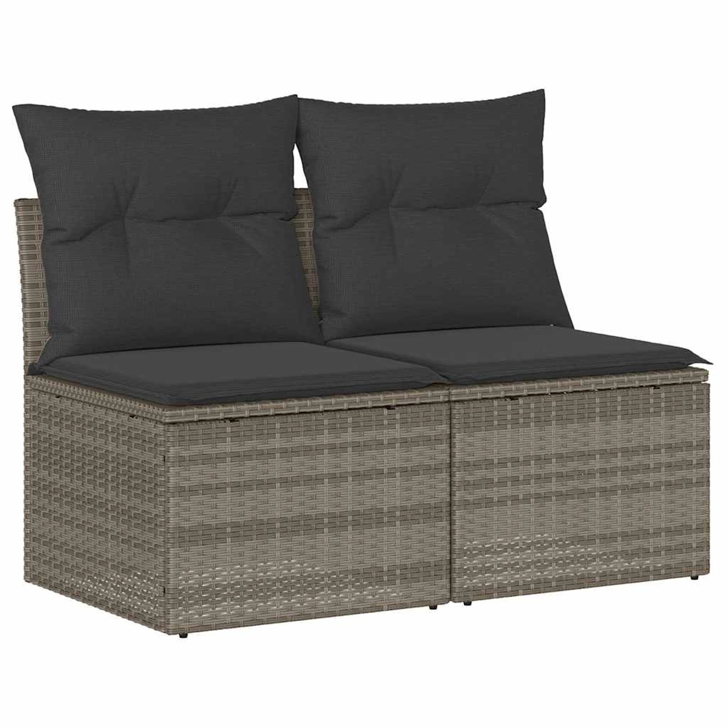 vidaXL 2-Tlg Garten-Sofagarnitur mit Kissen Hellgrau Poly Rattan 3325248 günstig online kaufen