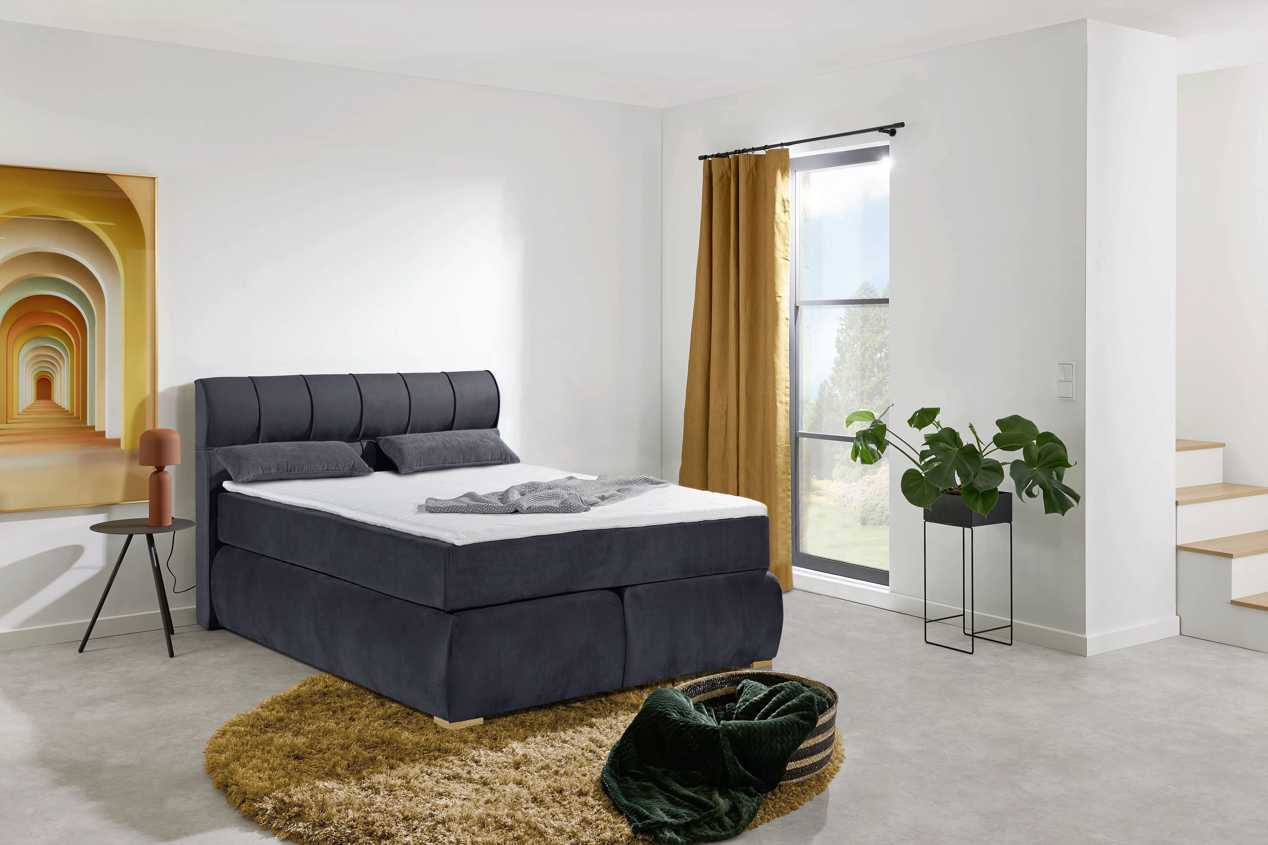 Places of Style Boxspringbett "Felicia", in H4, inkl. Topper und Bettkasten günstig online kaufen