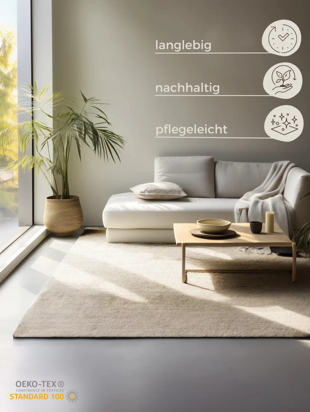 HANSE Home Teppich »Jaipur«, rechteckig, Jute, Natur, Wohnzimmer, Esszimmer günstig online kaufen