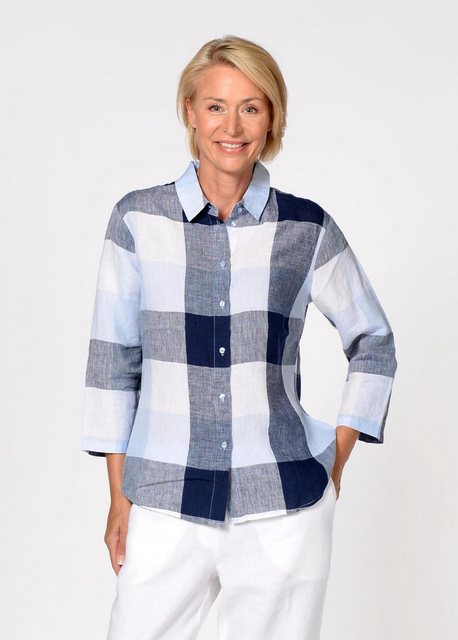 Clarina Blusenshirt Bluse, Hemdkragen,3/4 Arm,Karo günstig online kaufen