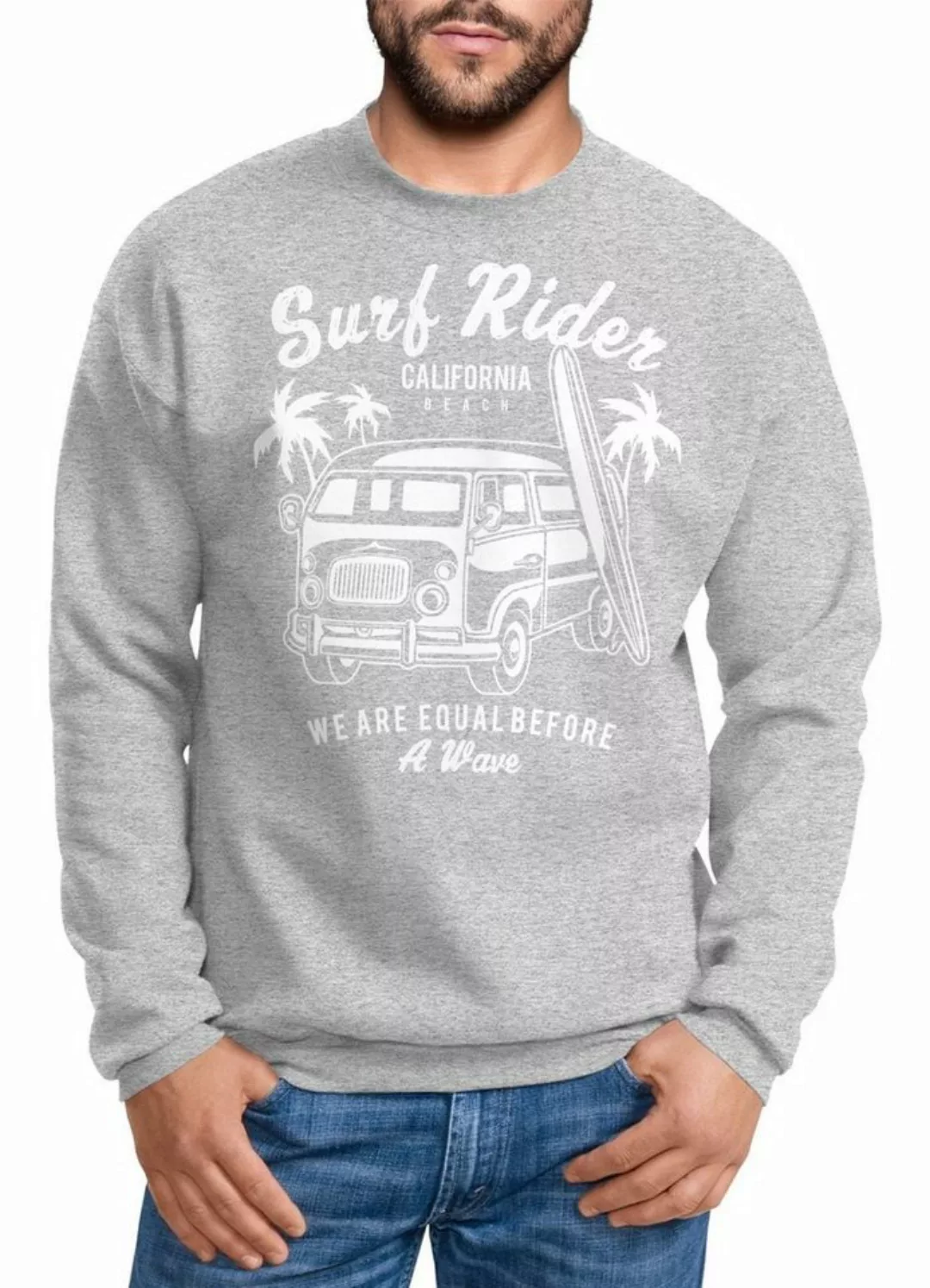 Neverless Sweatshirt Herren Sweatshirt Bus Surfing Retro Pullover Männer günstig online kaufen