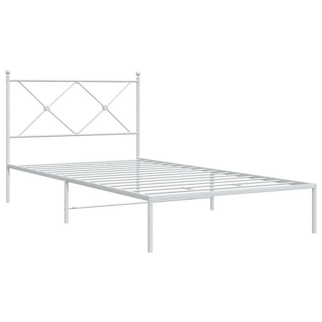 vidaXL Bett Bettgestell mit Kopfteil Metall Weiß 100x190 cm günstig online kaufen