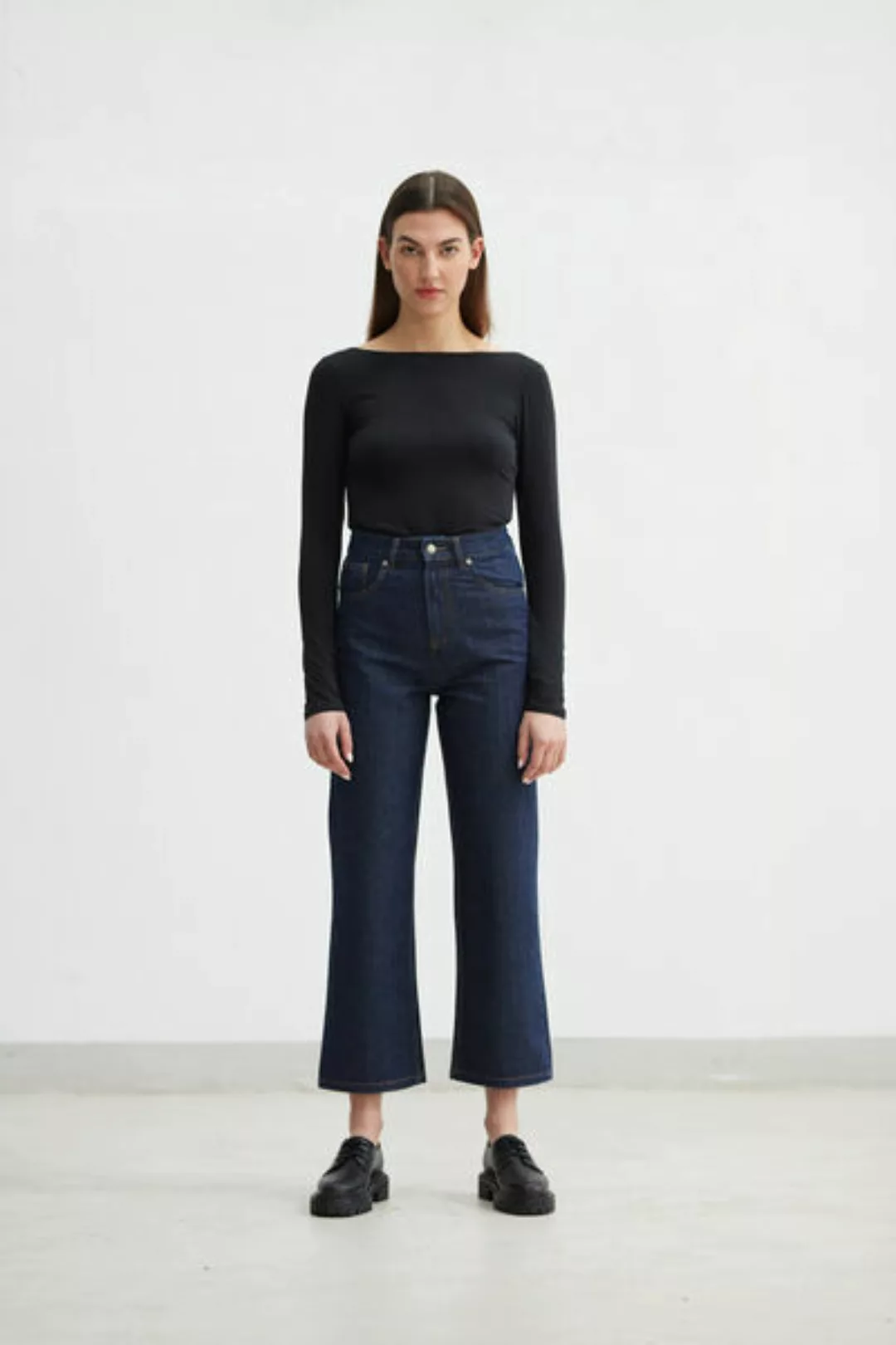 Marineblaue Culottes - 100% Recycelter Denim günstig online kaufen