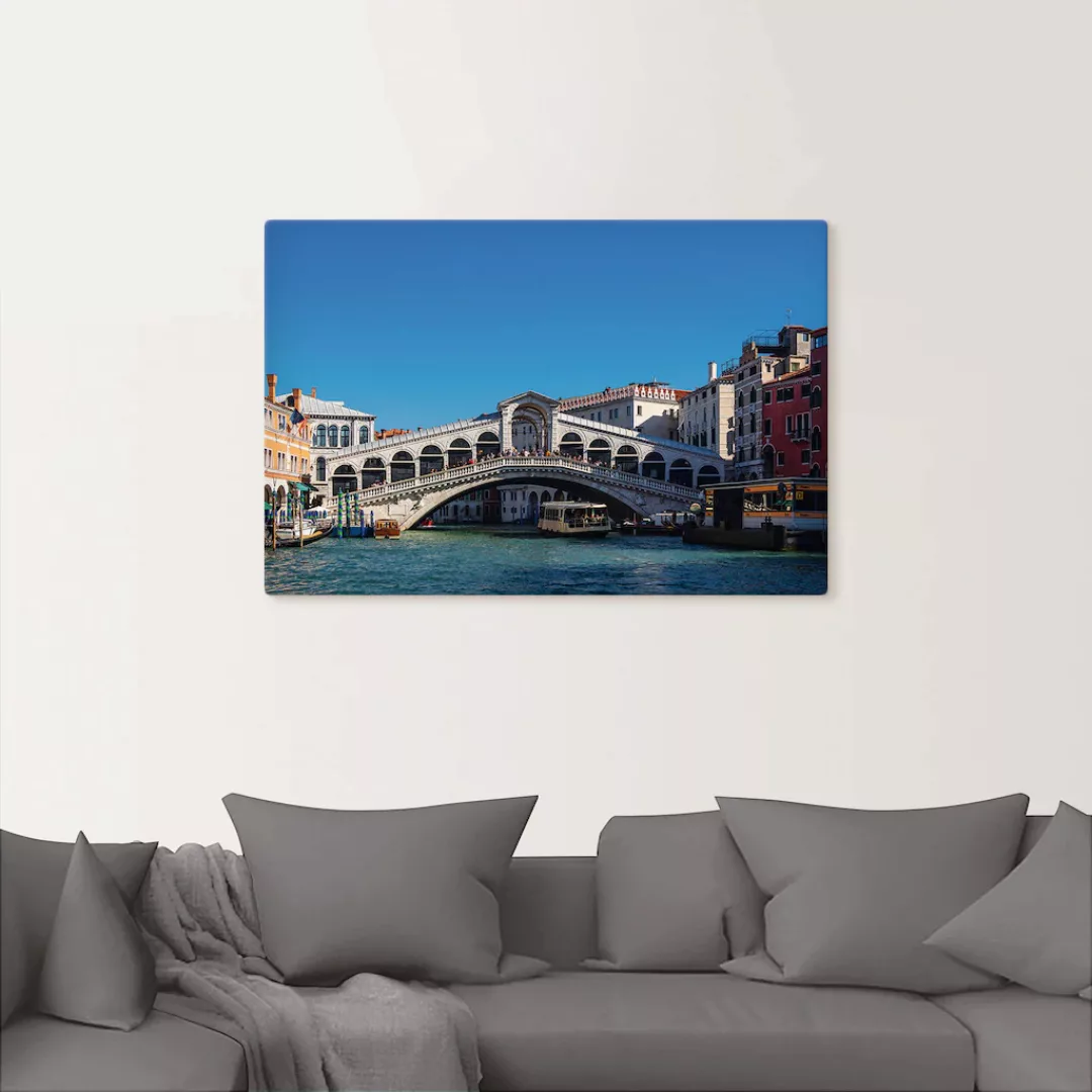 Artland Leinwandbild »Blick auf die Rialto Brücke in Venedig«, Venedig, (1 günstig online kaufen