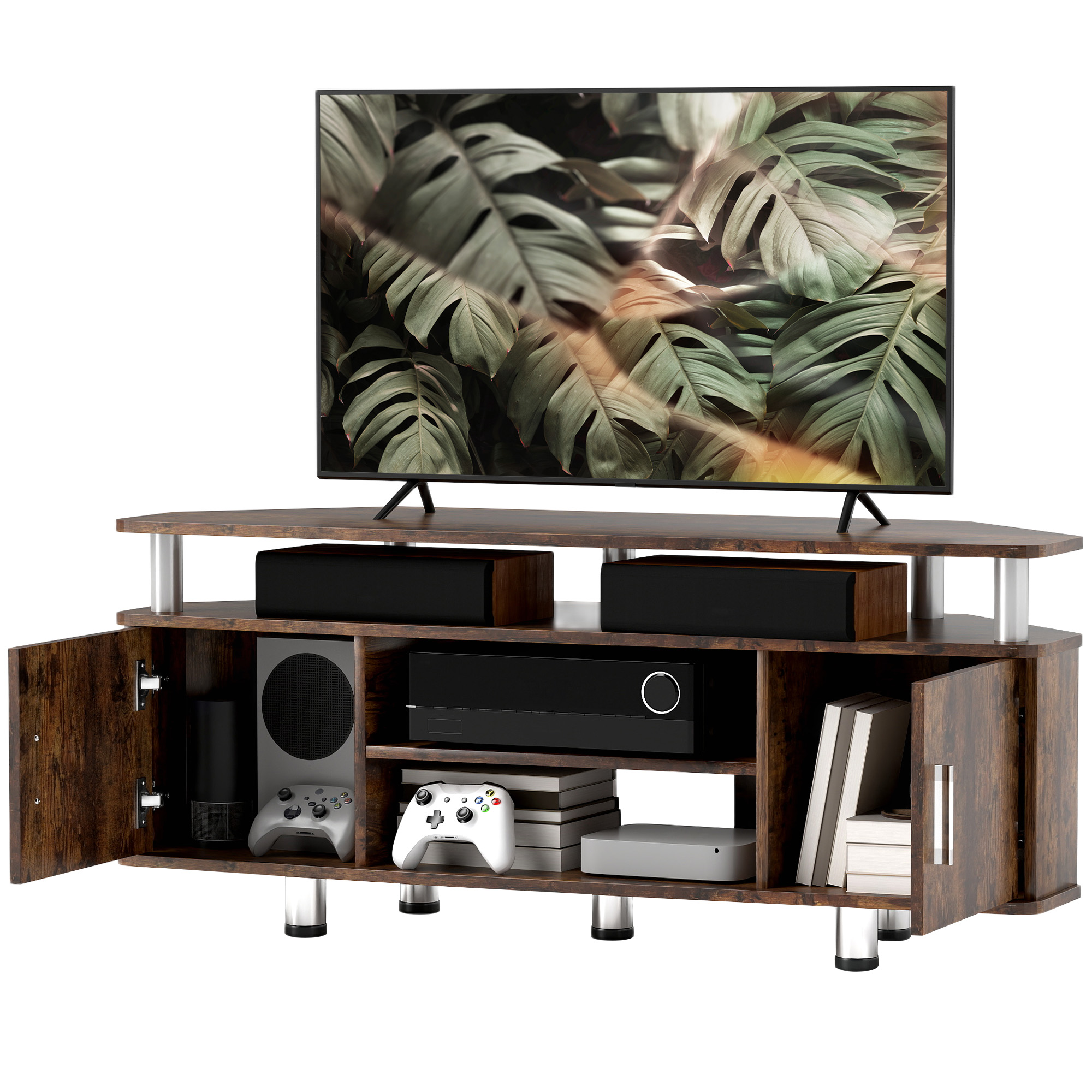 HOMCOM TV-Möbel TV-Ständer Holz TV-Bank für Fernseher bis zu 55 Zoll mit gr günstig online kaufen