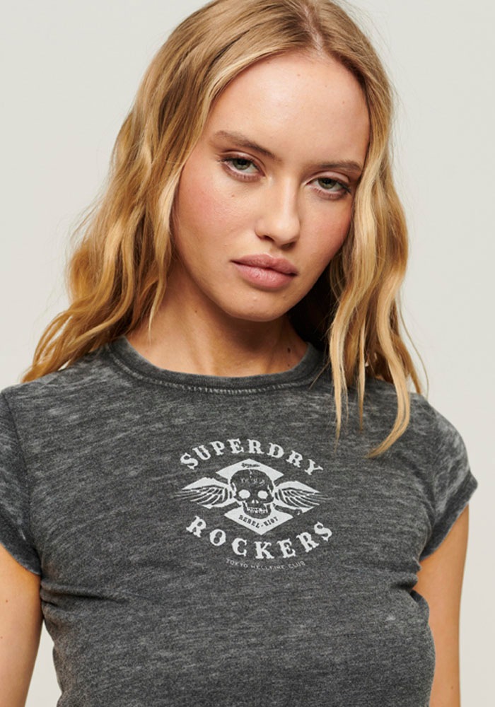 Superdry Rundhalsshirt BLACKOUT ROCK GRAPHIC T SHIRT günstig online kaufen