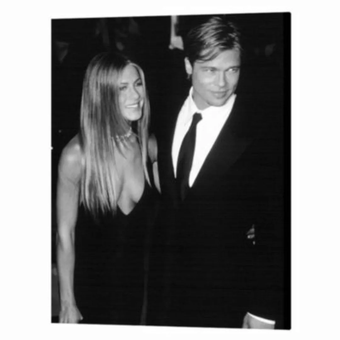 Any Image Wandbild Jennifer Aniston und Brad Pitt grau Gr. 60 x 80 günstig online kaufen