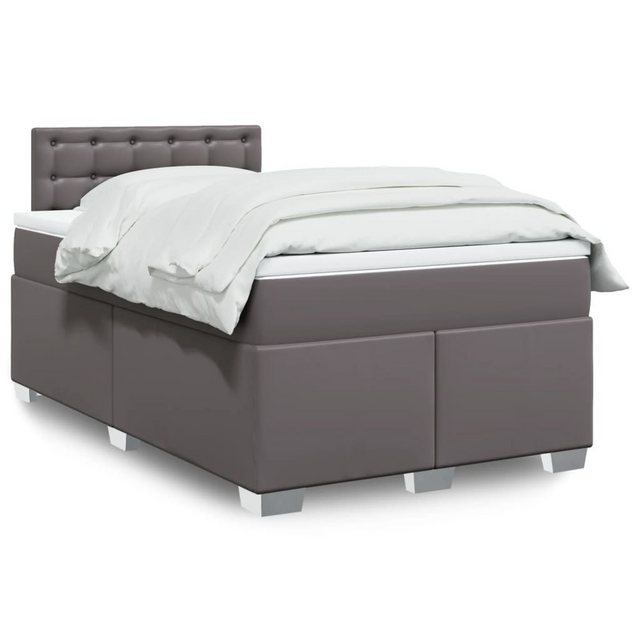 vidaXL Boxspringbett mit Matratze Grau 120x190 cm Kunstleder2101789 günstig online kaufen