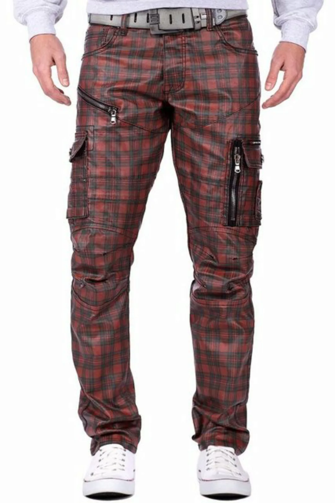 Cipo & Baxx Regular-fit-Jeans Cargo Hose BA-CD721 Rot W38/L34 (1-tlg) mit Z günstig online kaufen