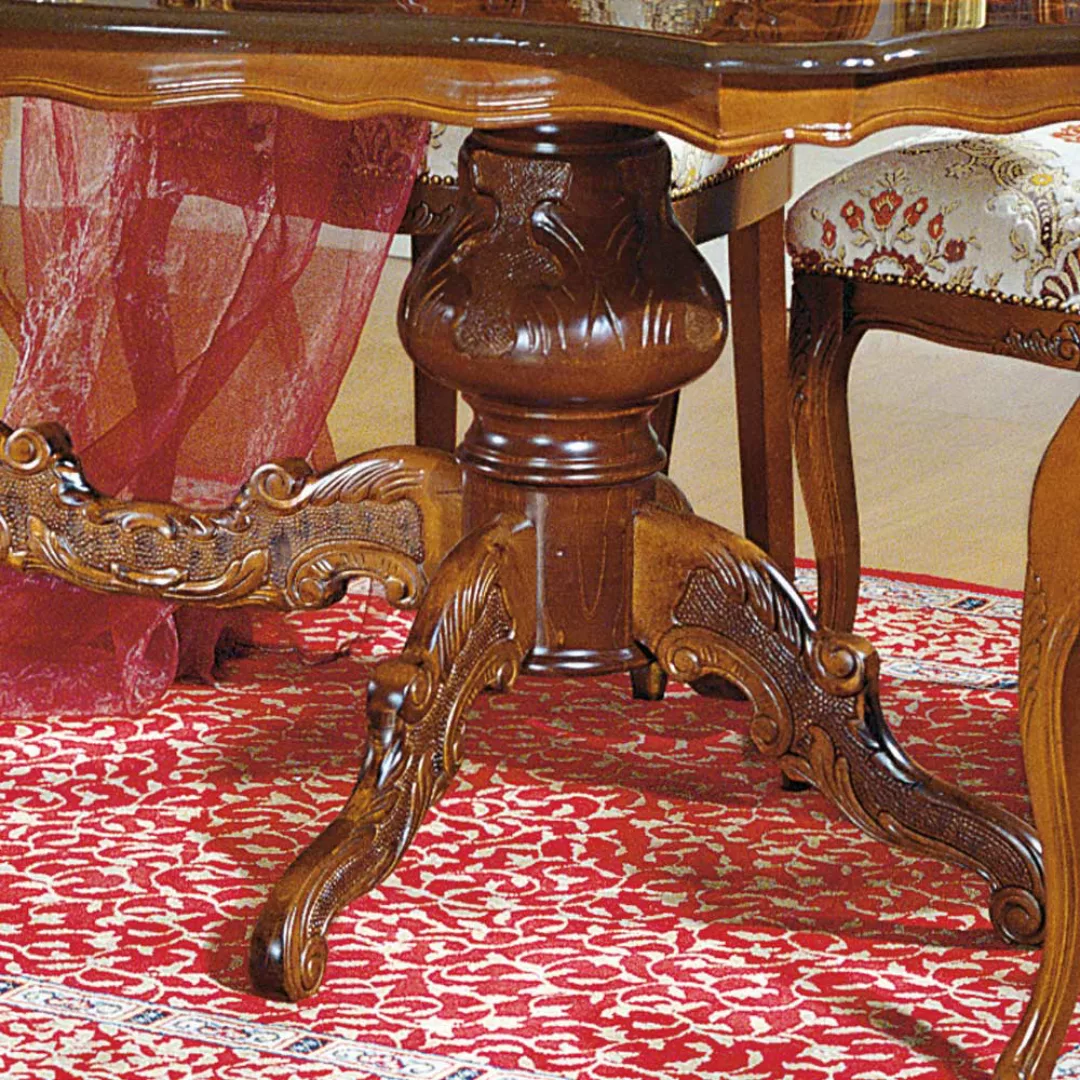 Esszimmertisch im Barock Design Nussbaum furniert günstig online kaufen