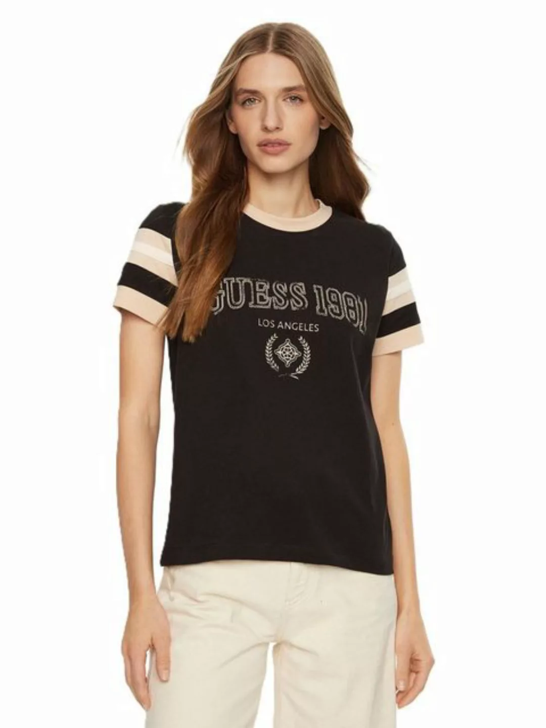 Guess T-Shirt – Suzanne SS V-Neck T-Shirt im Regular Fit günstig online kaufen