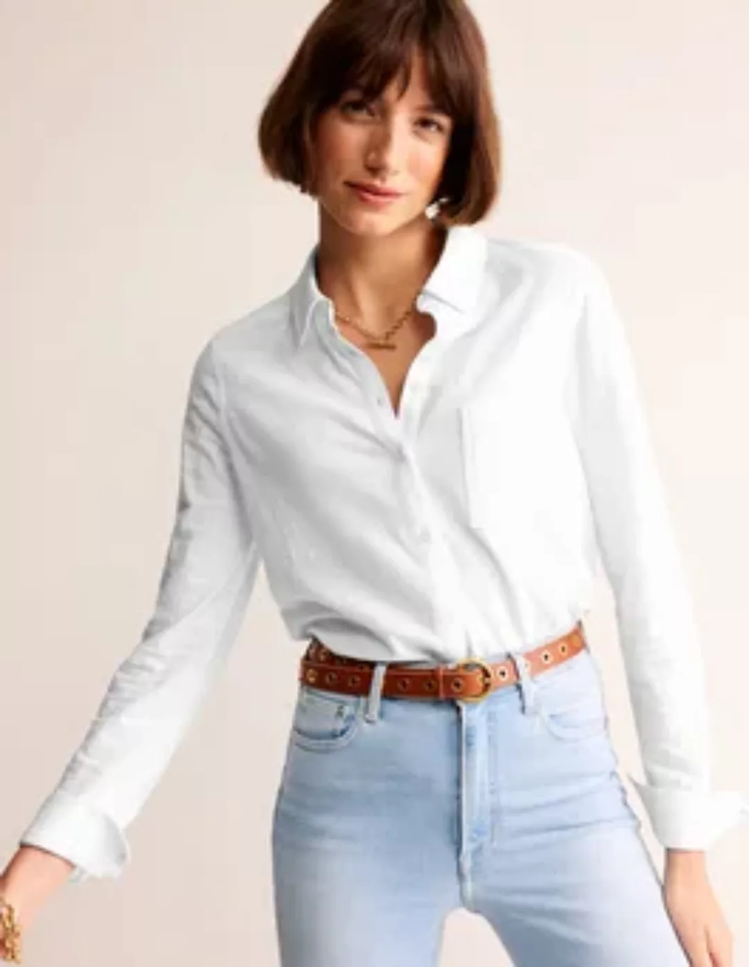 Amelia Jersey-Hemd Damen Boden, Weiß günstig online kaufen
