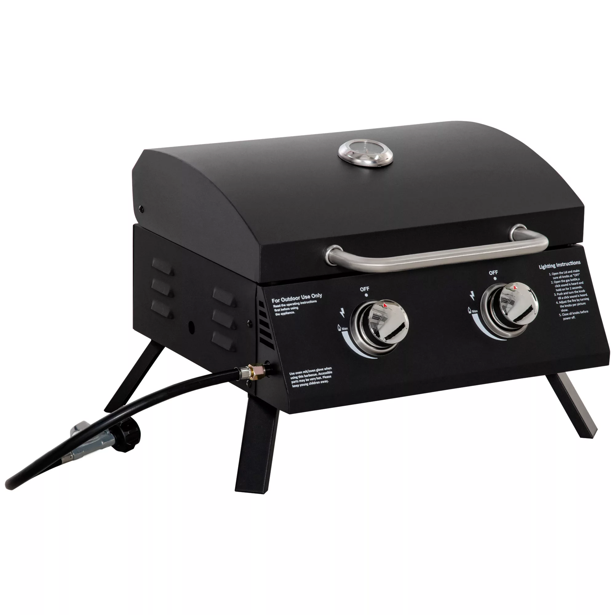 Outsunny Gasgrill BBQ klappbar mit 2 Brennern und Deckel, ablesbarem Thermo günstig online kaufen