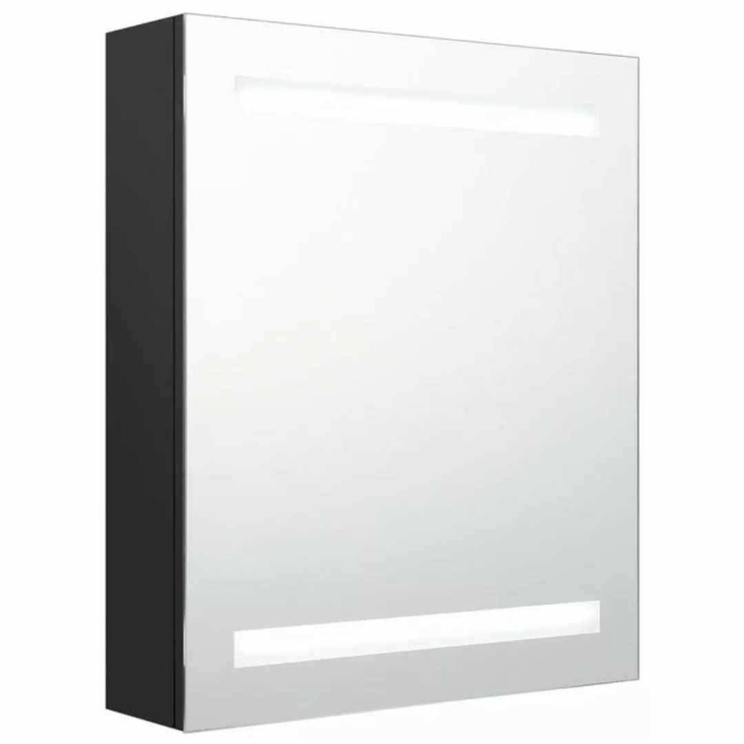 vidaXL Badezimmerspiegelschrank LED-Bad-Spiegelschrank Schwarz 50x14x60 cm günstig online kaufen